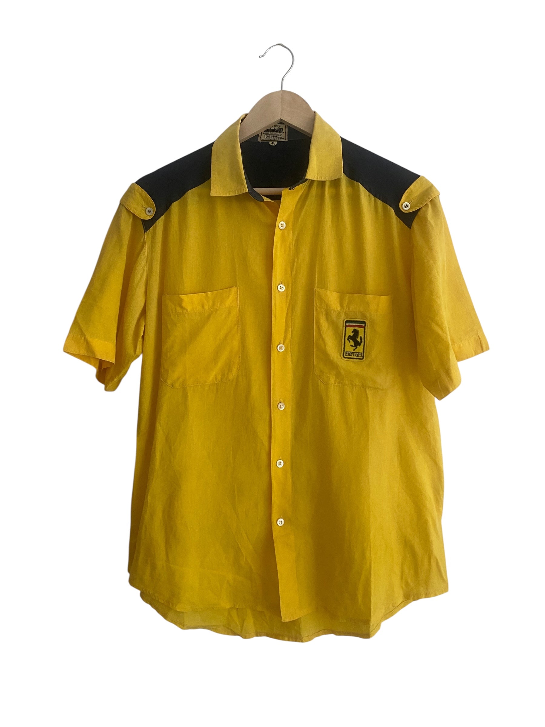 cămașă vintage Ferrari pit crew anii ’70, vedere frontală