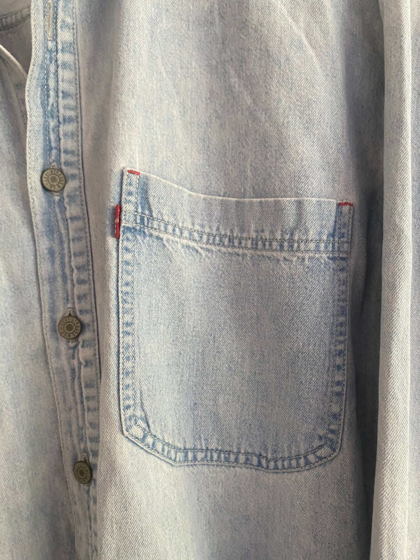 Cămașă Vintage Levi’s – Bumbac Heavy Washed, Albastru, Mărime M Oversized - anbracaminte