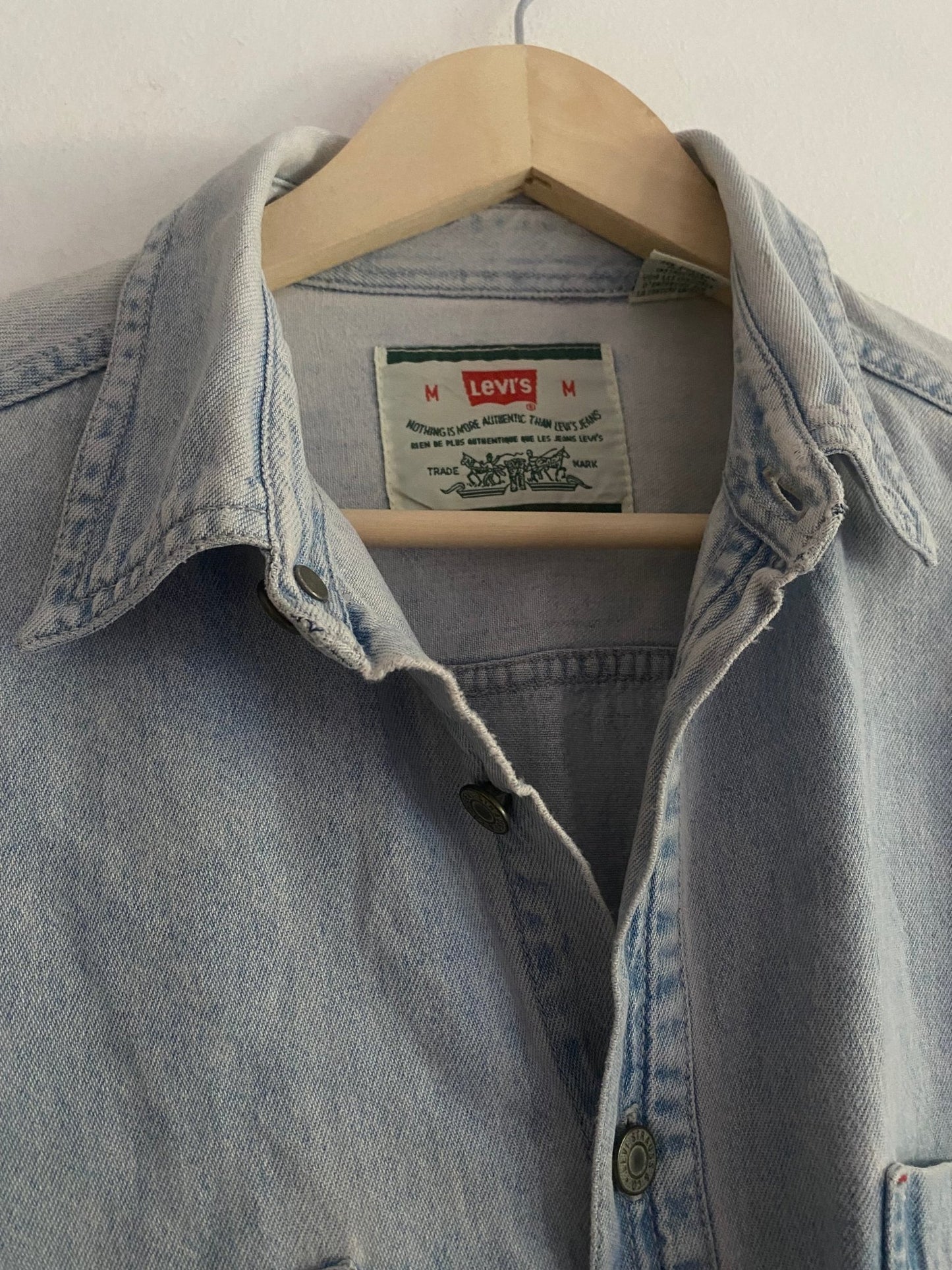 Cămașă Vintage Levi’s – Bumbac Heavy Washed, Albastru, Mărime M Oversized - anbracaminte