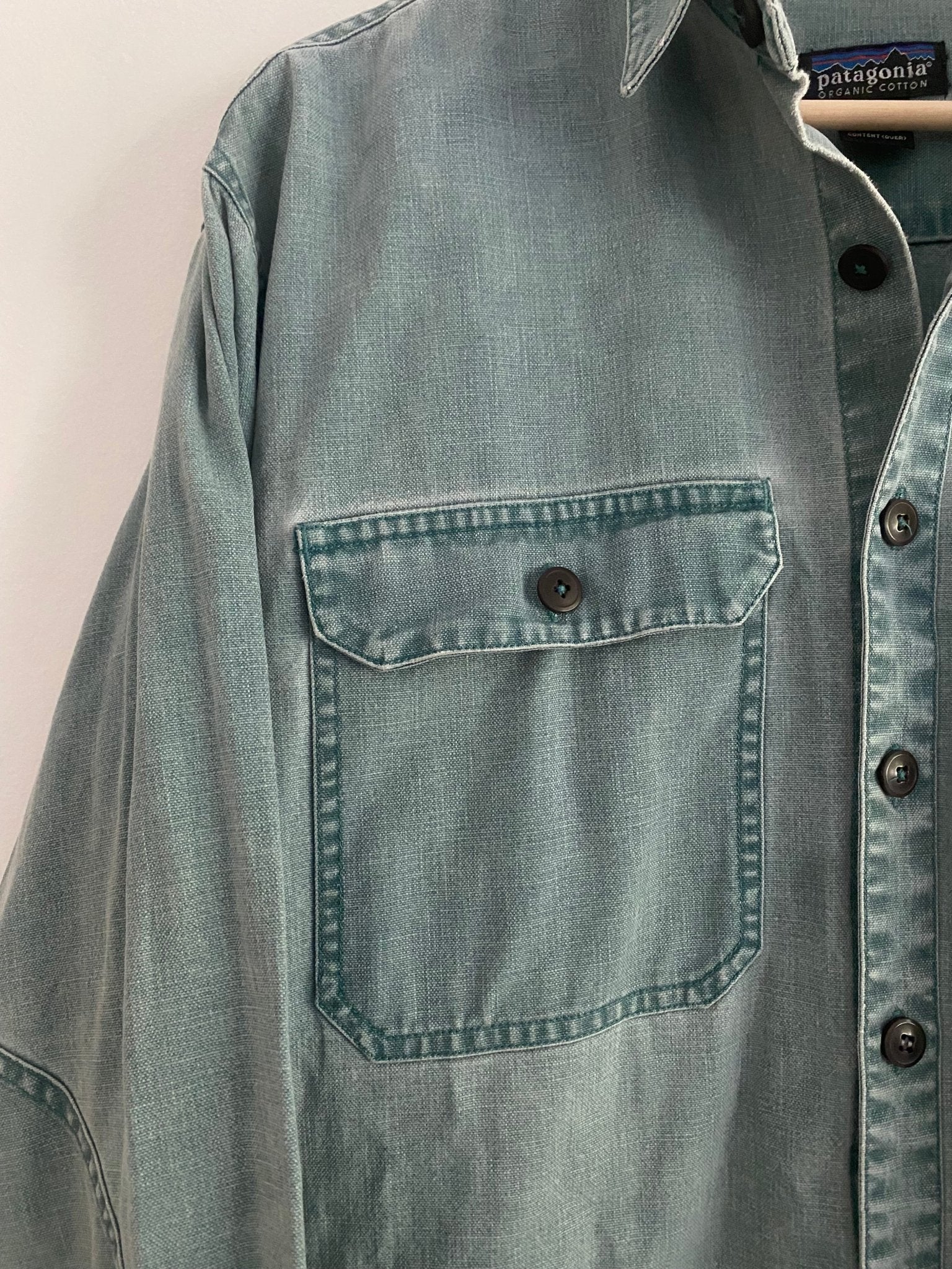 Cămașă Vintage Patagonia – Bumbac Heavy, Ocean Blue, Mărime M - anbracaminte
