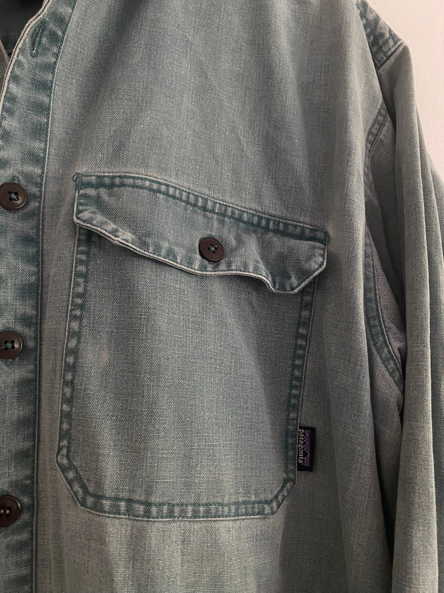 Cămașă Vintage Patagonia – Bumbac Heavy, Ocean Blue, Mărime M - anbracaminte