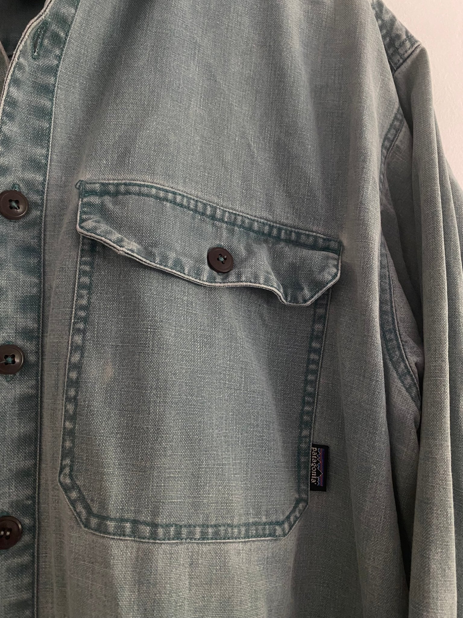 Cămașă Vintage Patagonia – Bumbac Heavy, Ocean Blue, Mărime M - anbracaminte