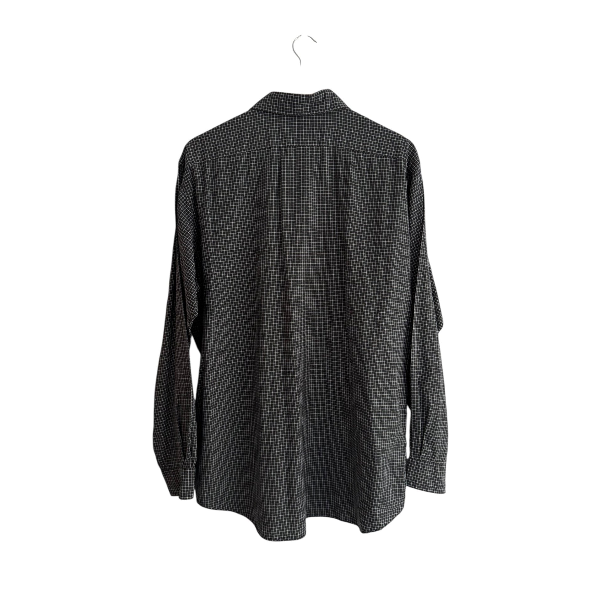 👔 Cămașă vintage Polo by Ralph Lauren Ellington neagră în carouri (Mărime L) - anbracaminte