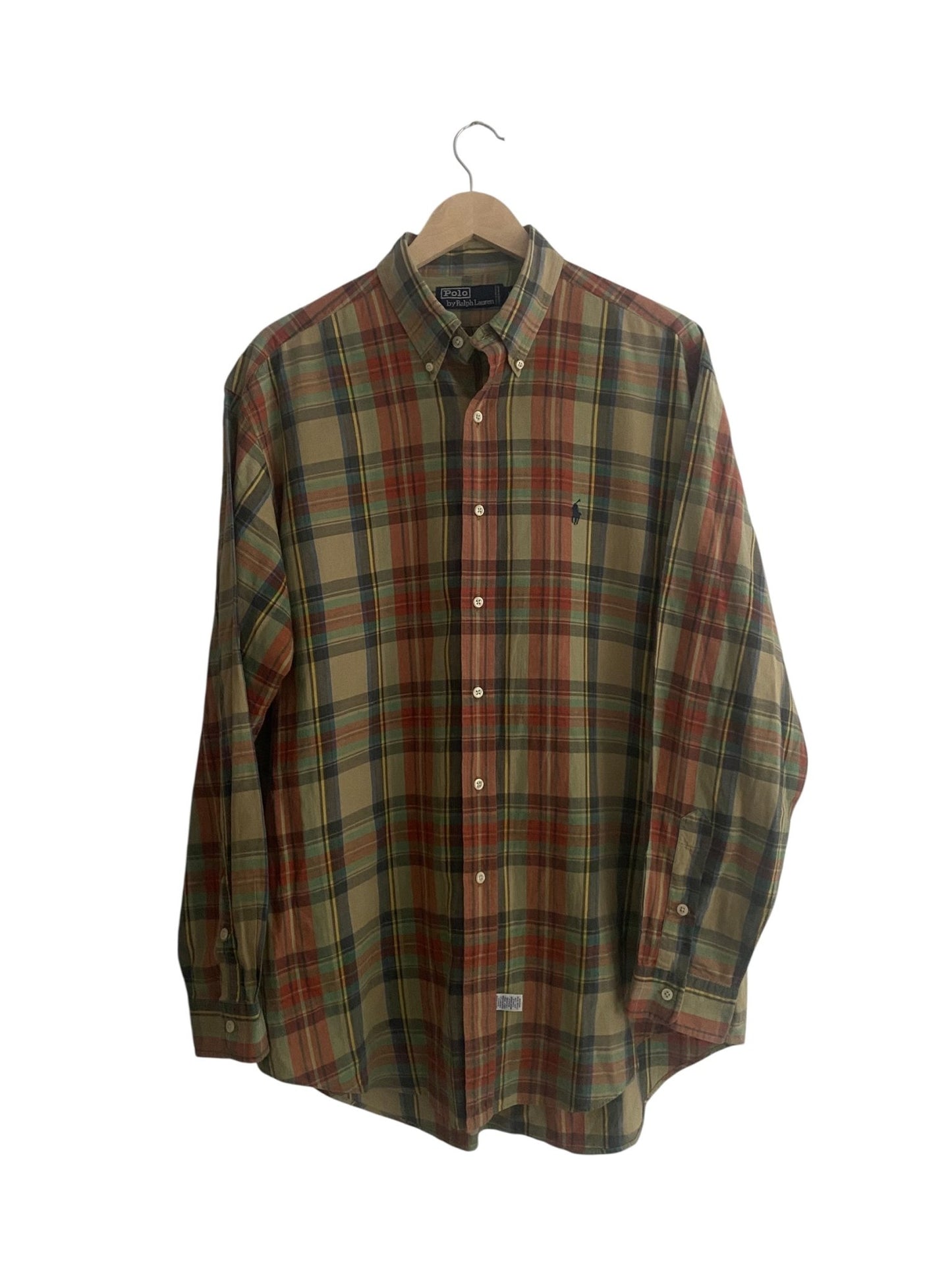 Cămașă Vintage Polo by Ralph Lauren – Flanelă din Bumbac Gros, Fit Oversized, Mărime L - anbracaminte