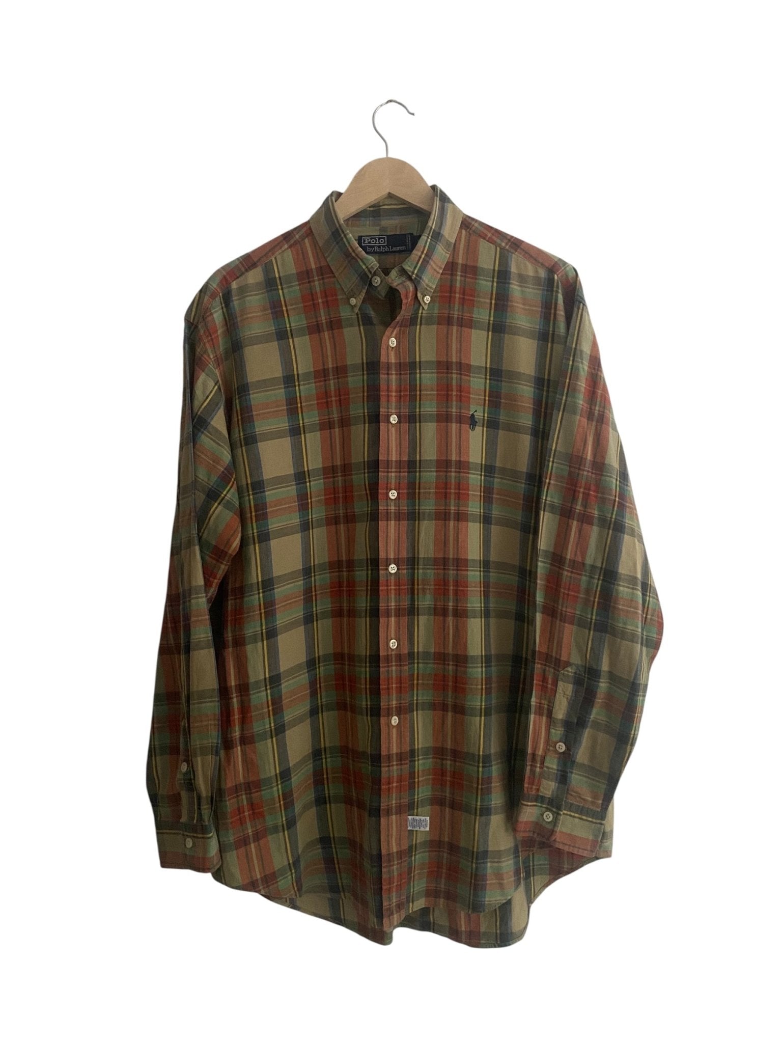 Cămașă Vintage Polo by Ralph Lauren – Flanelă din Bumbac Gros, Fit Oversized, Mărime L - anbracaminte