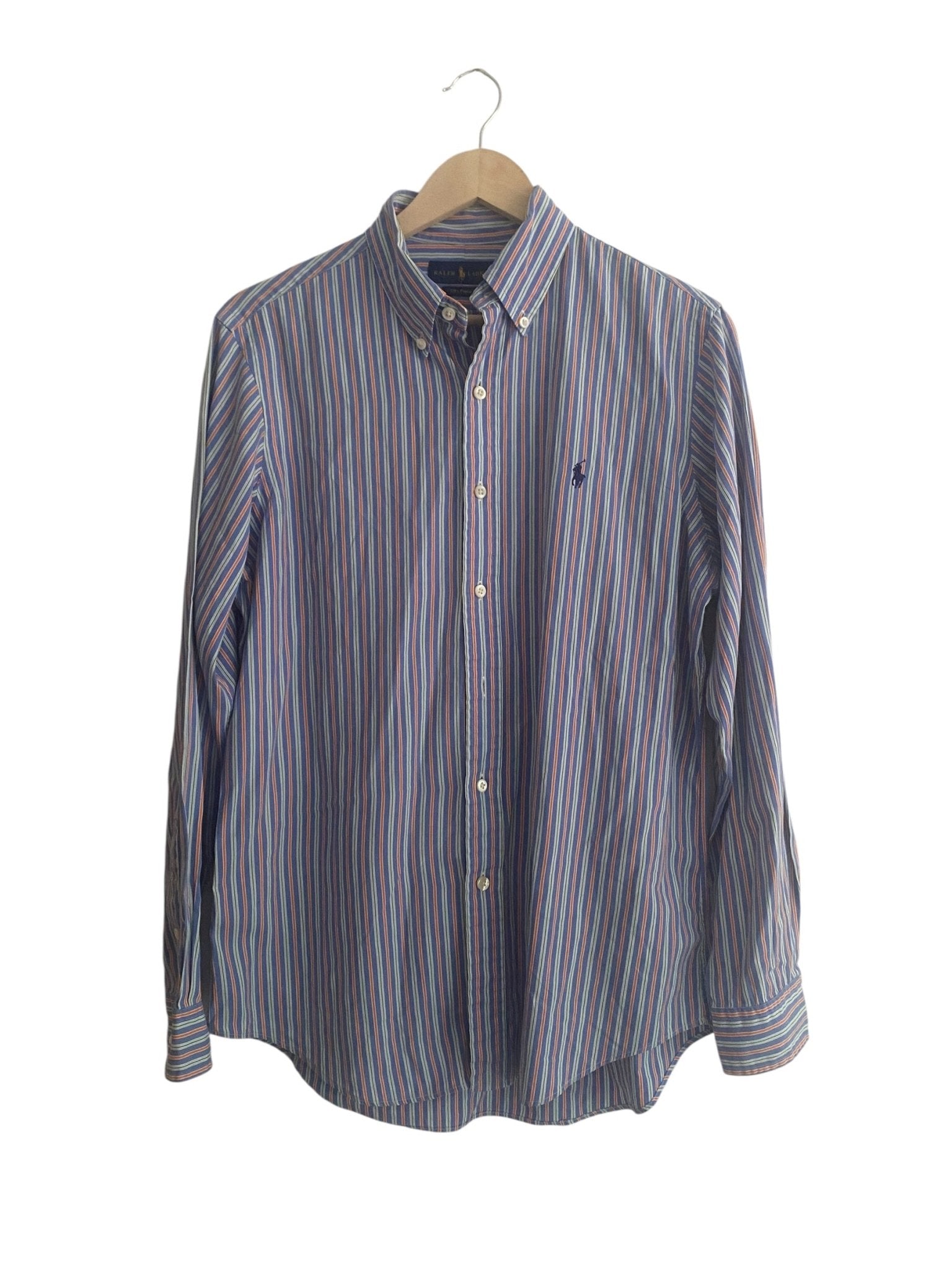 Cămașă Vintage Ralph Lauren Bleumarin cu Dungi – Mărime M - anbracaminte