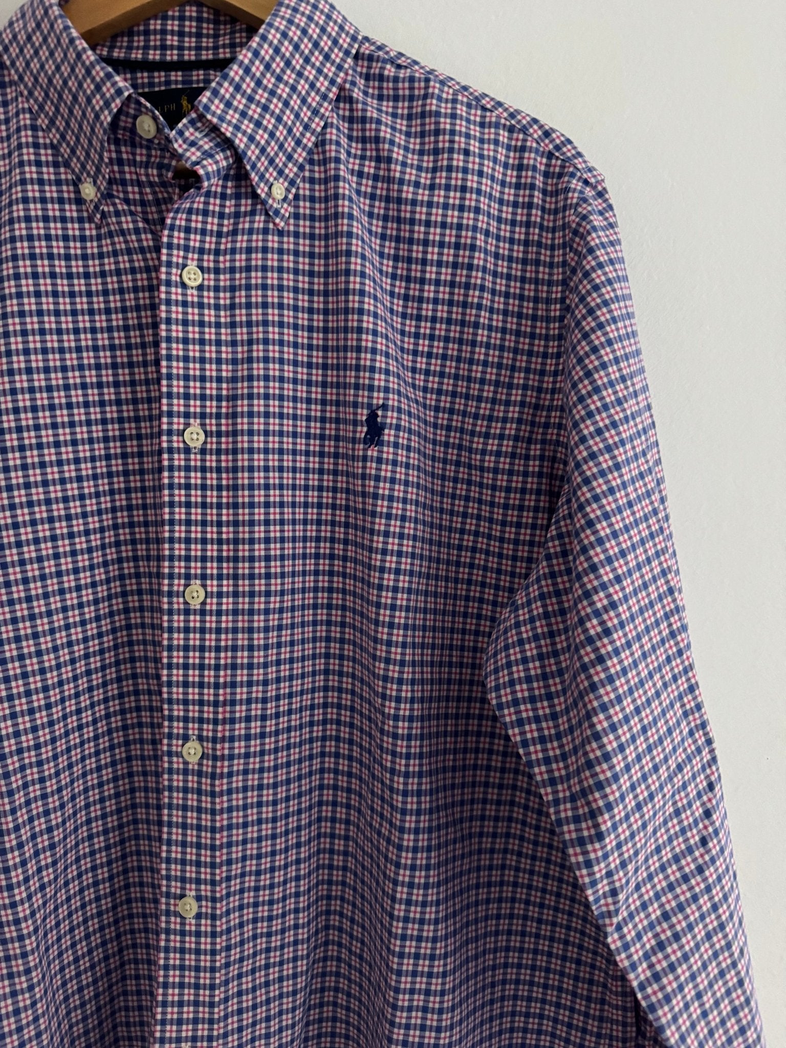 👕 Cămașă vintage Ralph Lauren / Carouri albastre și roșii (Mărime XL) - anbracaminte