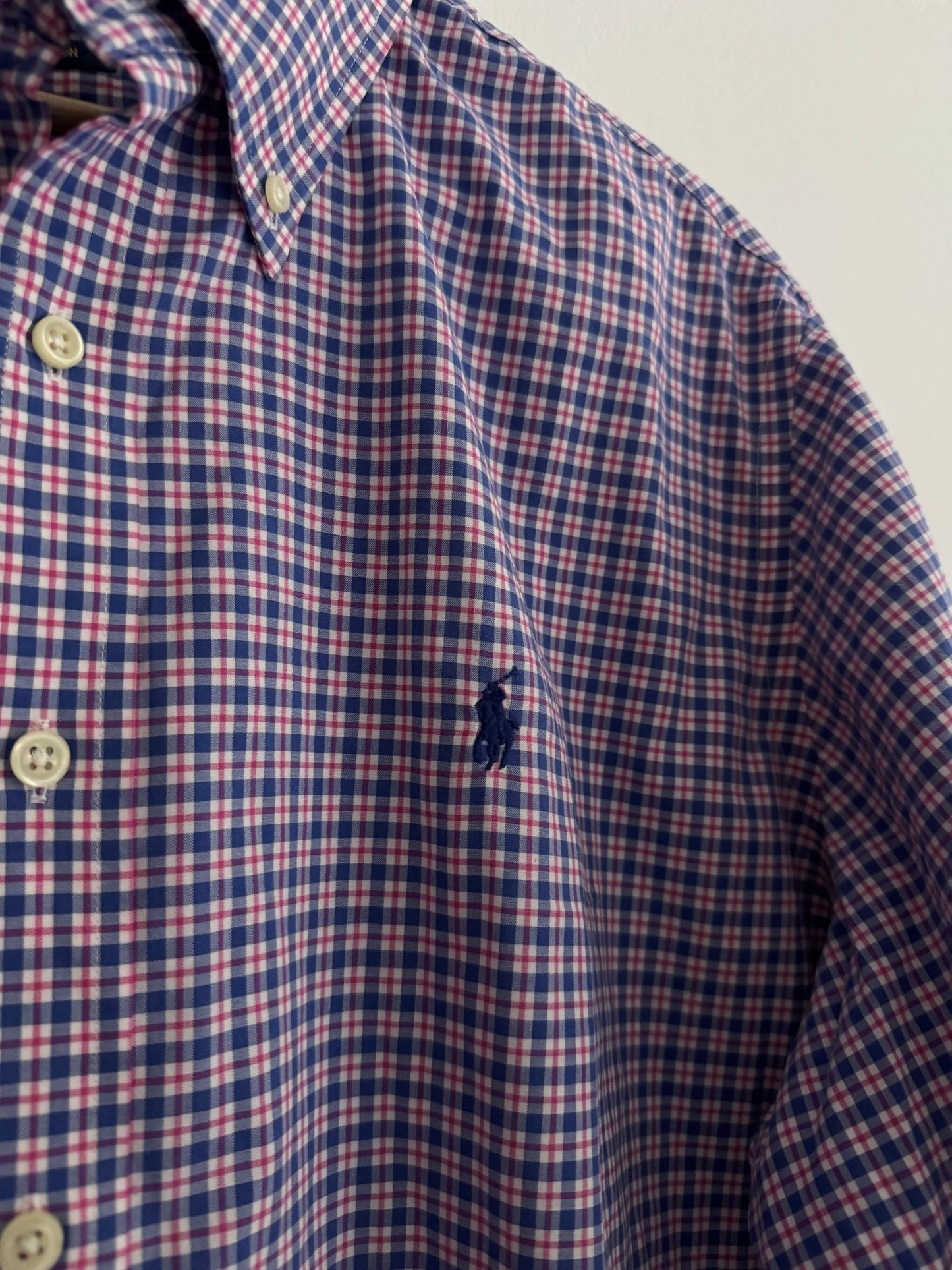 👕 Cămașă vintage Ralph Lauren / Carouri albastre și roșii (Mărime XL) - anbracaminte