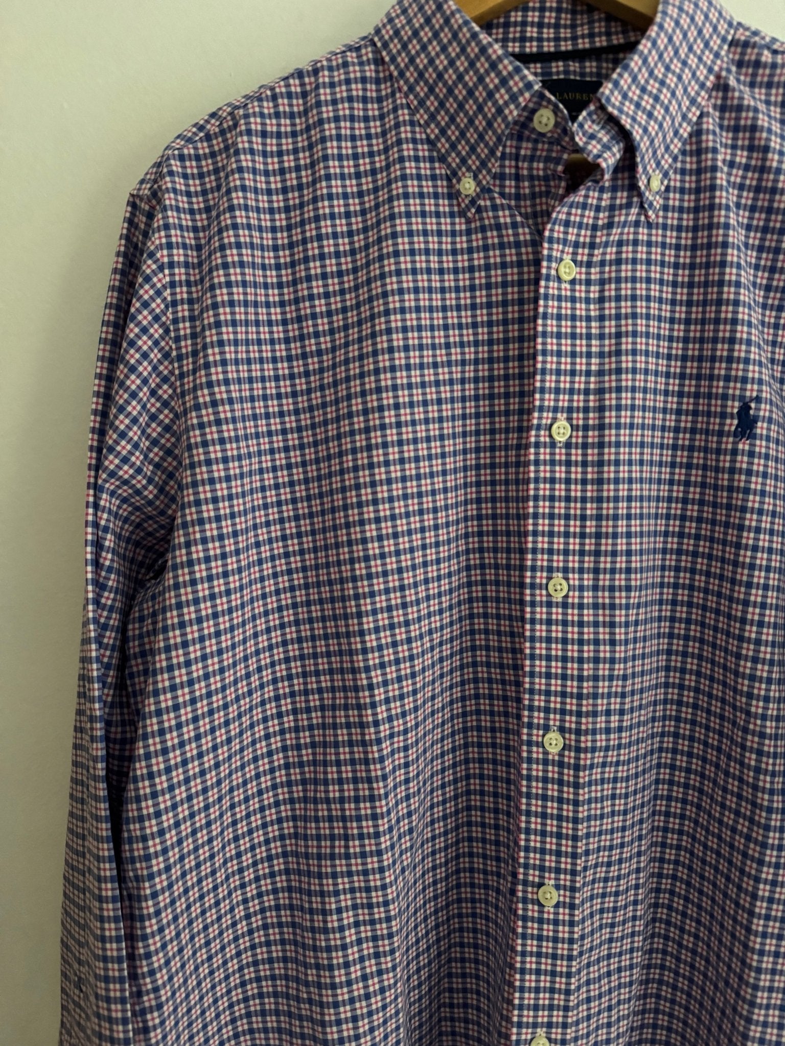 👕 Cămașă vintage Ralph Lauren / Carouri albastre și roșii (Mărime XL) - anbracaminte