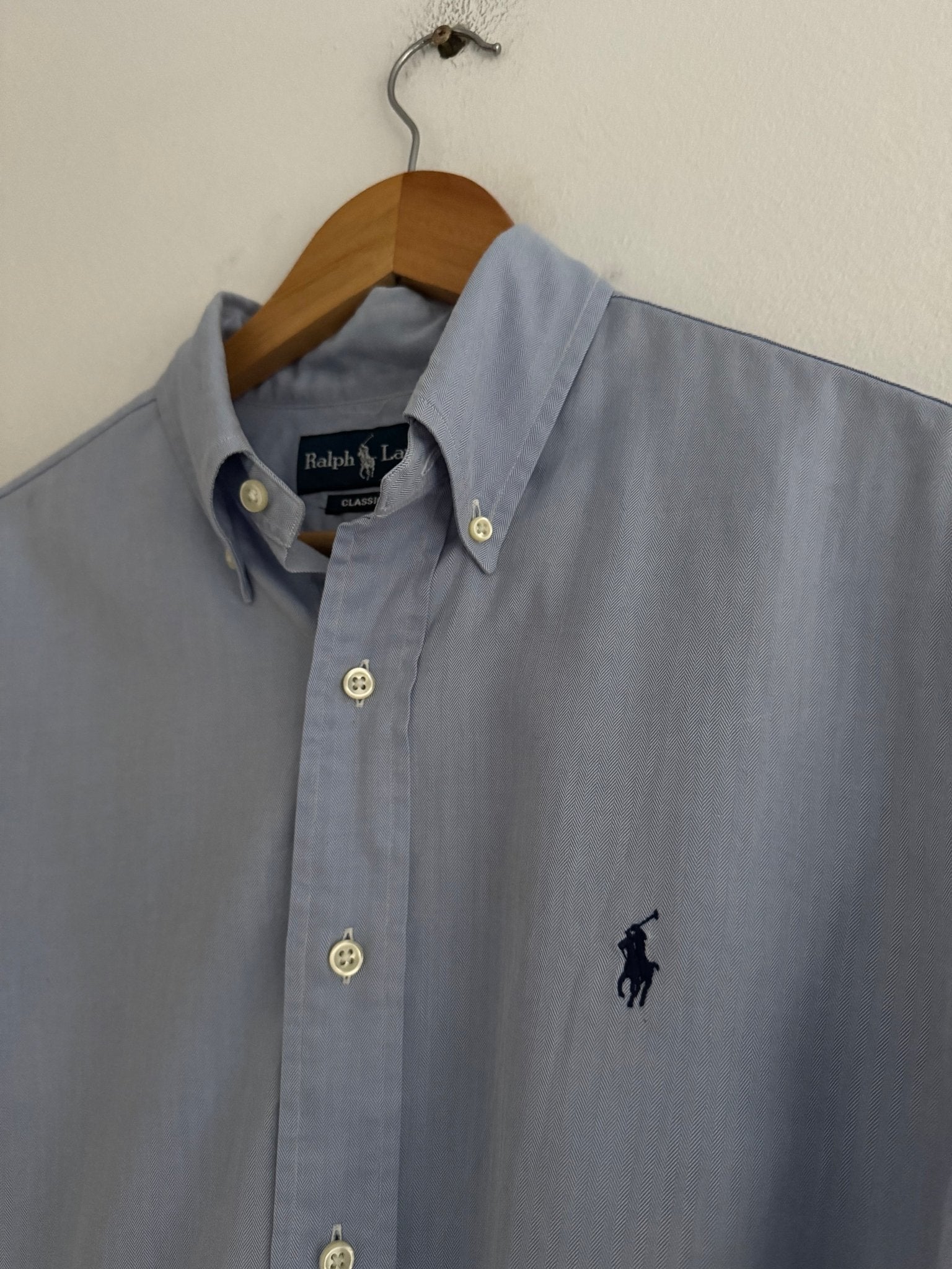 👕 Cămașă vintage Ralph Lauren / Light Blue (Mărime 15 1/2 - M Bărbați) - anbracaminte