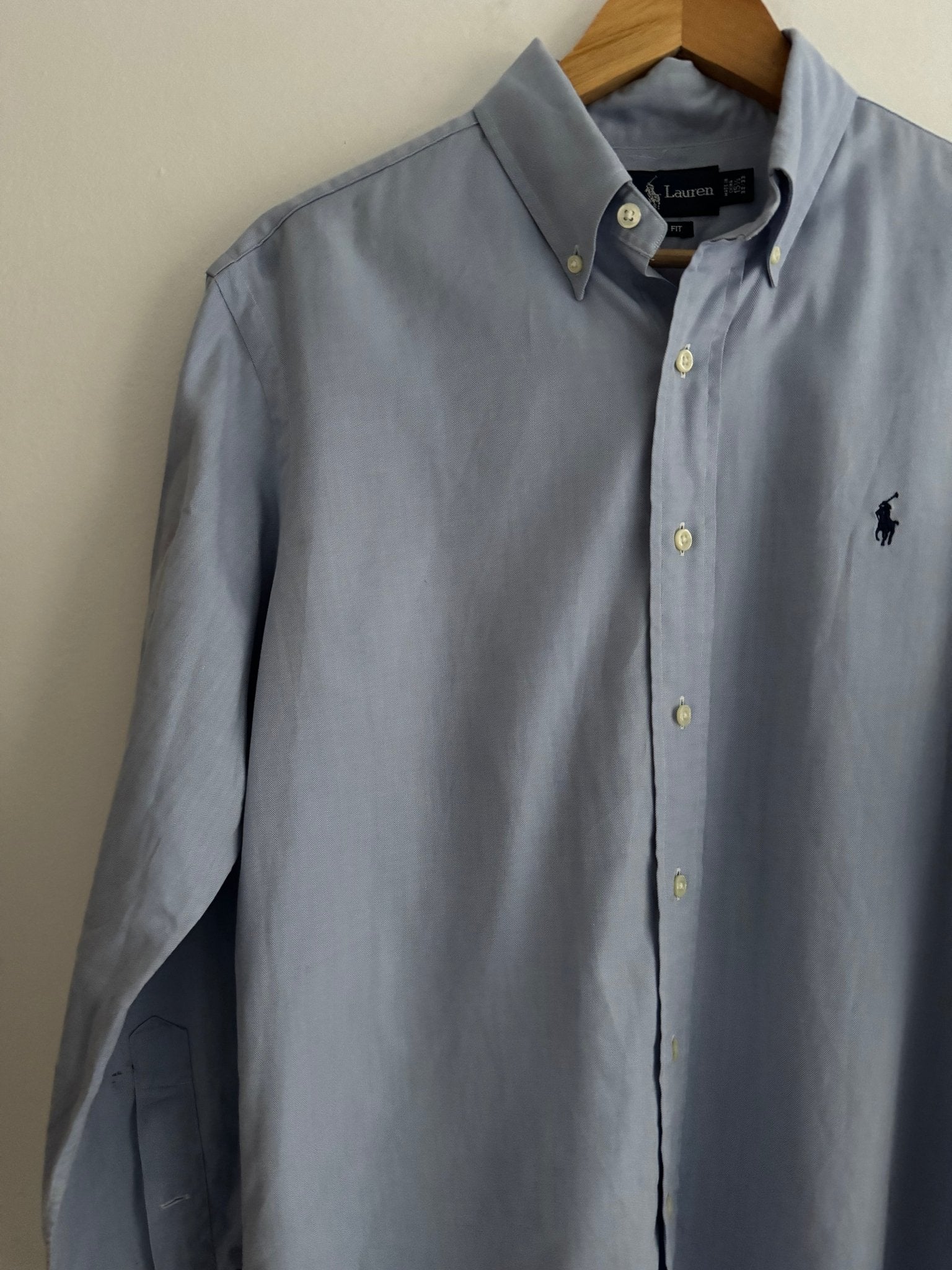 👕 Cămașă vintage Ralph Lauren / Light Blue (Mărime 15 1/2 - M Bărbați) - anbracaminte
