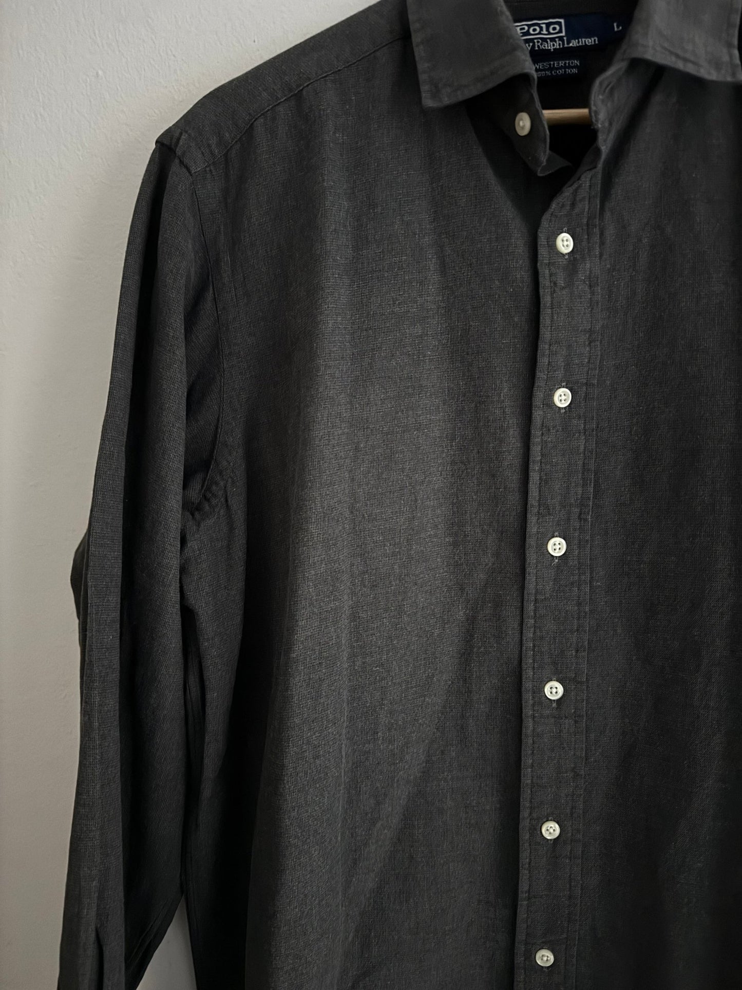 👔 Cămașă vintage Ralph Lauren Westerton gri închis (Mărime L) - anbracaminte