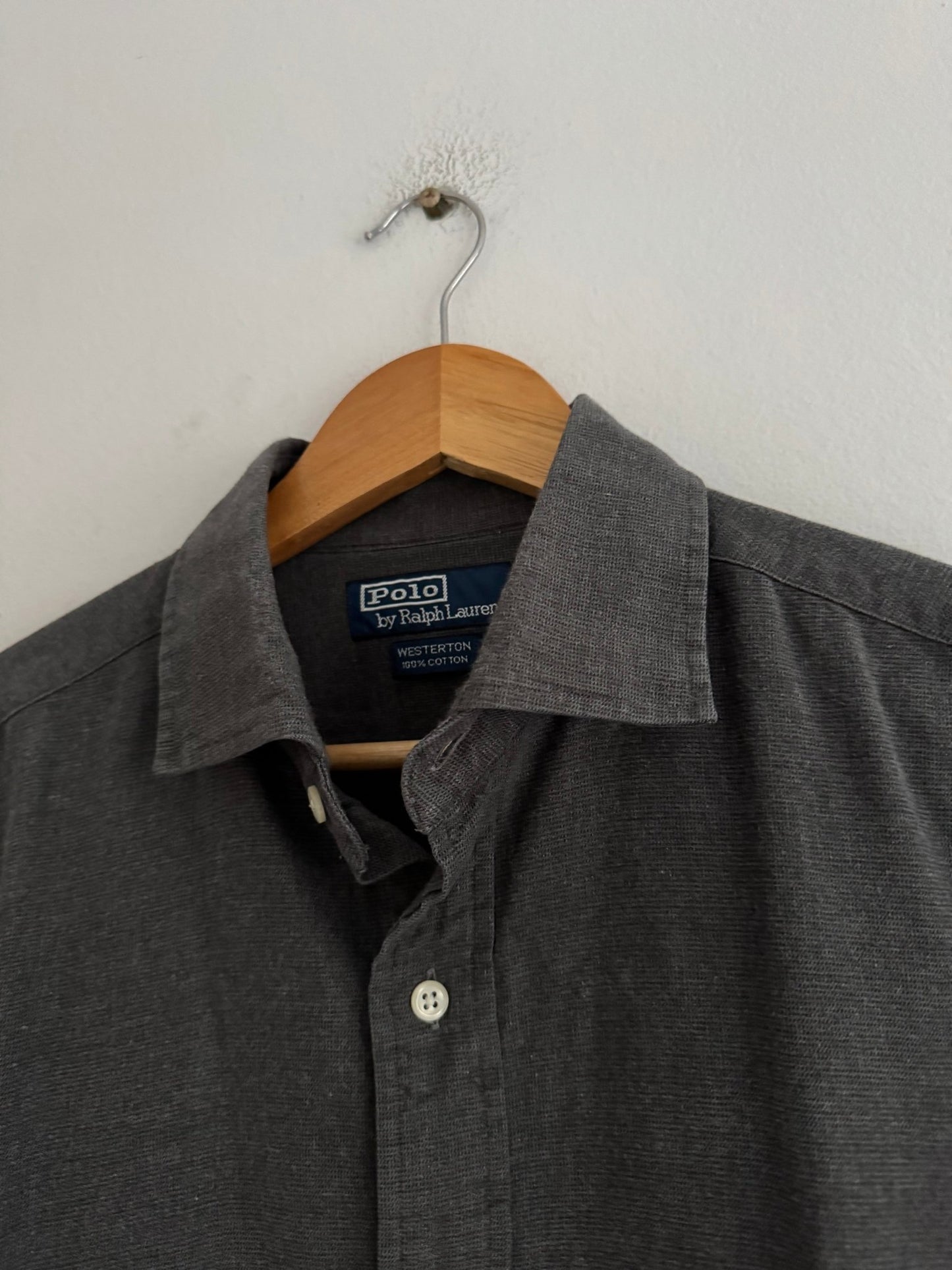 👔 Cămașă vintage Ralph Lauren Westerton gri închis (Mărime L) - anbracaminte