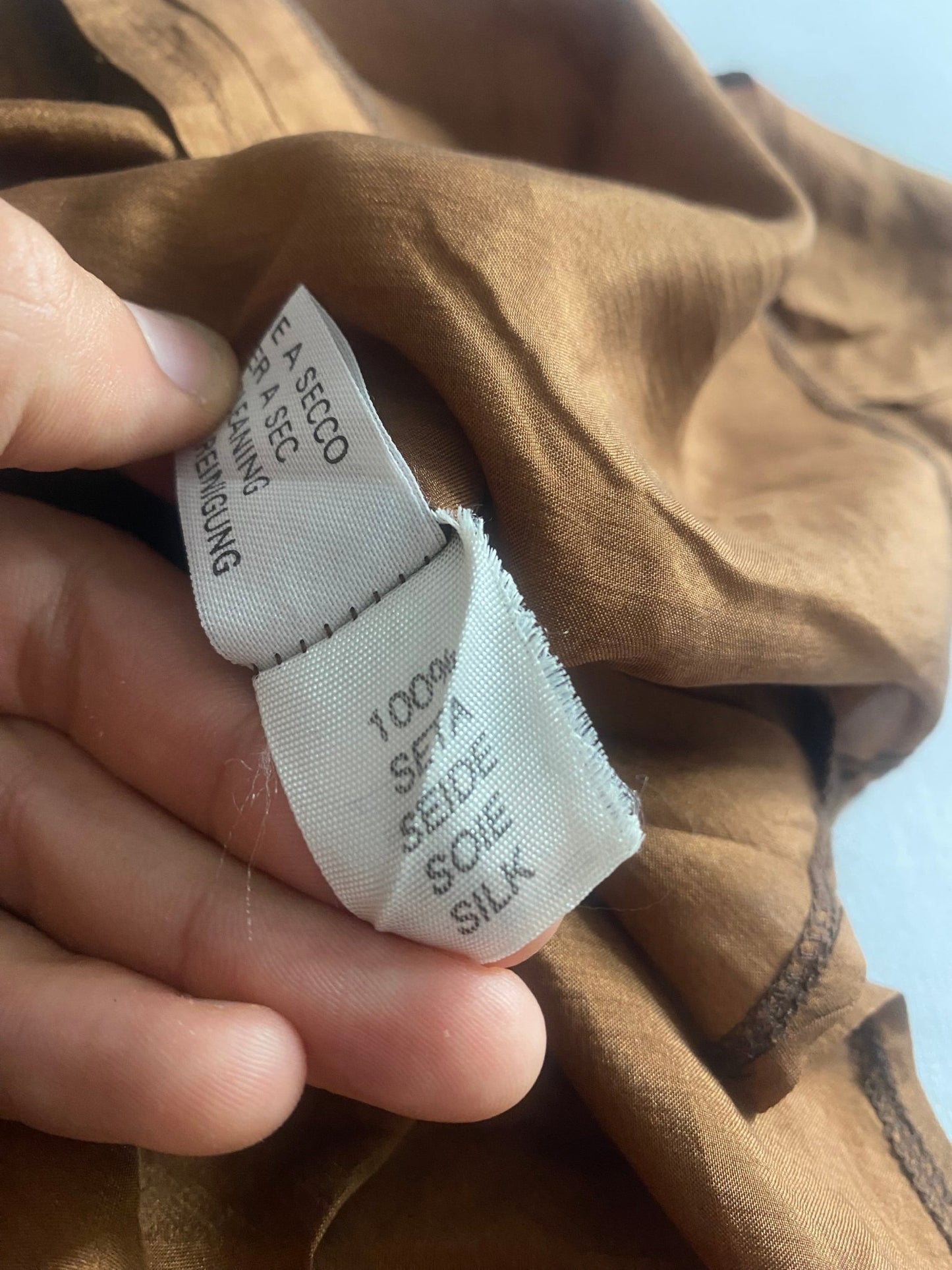 🤎 Cămașă Vintage Structurată din Mătase Maro – Mărime M – 100% Mătase Naturală - anbracaminte