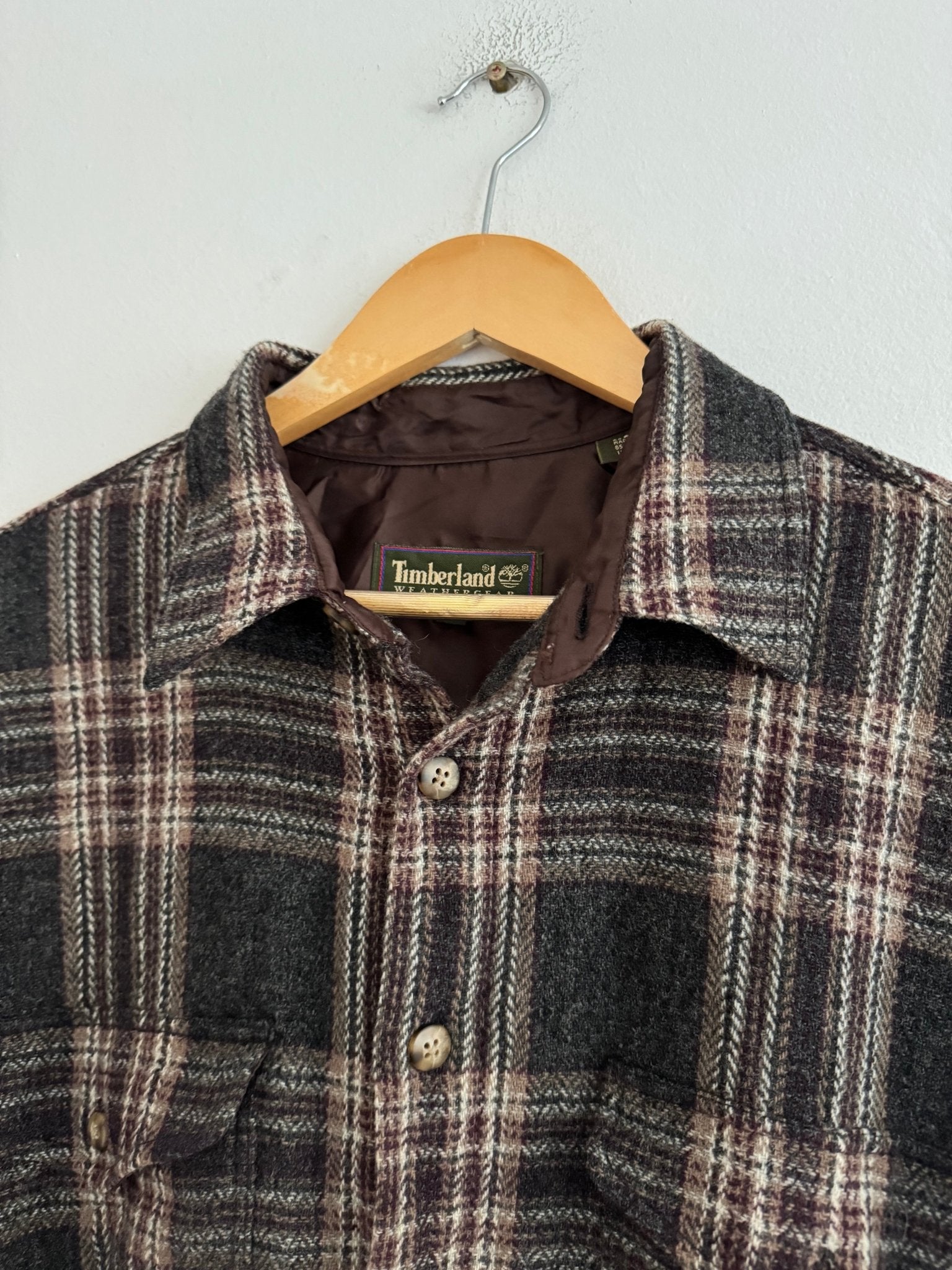 🪵 Cămașă Vintage Timberland din Lână – Mărime L Bărbați - anbracaminte