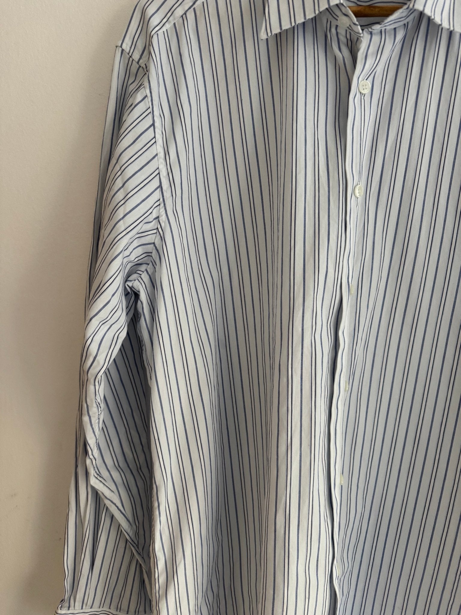 👔 Cămașă Vintage Zegna Albă cu Dungi – Mărime XL - anbracaminte