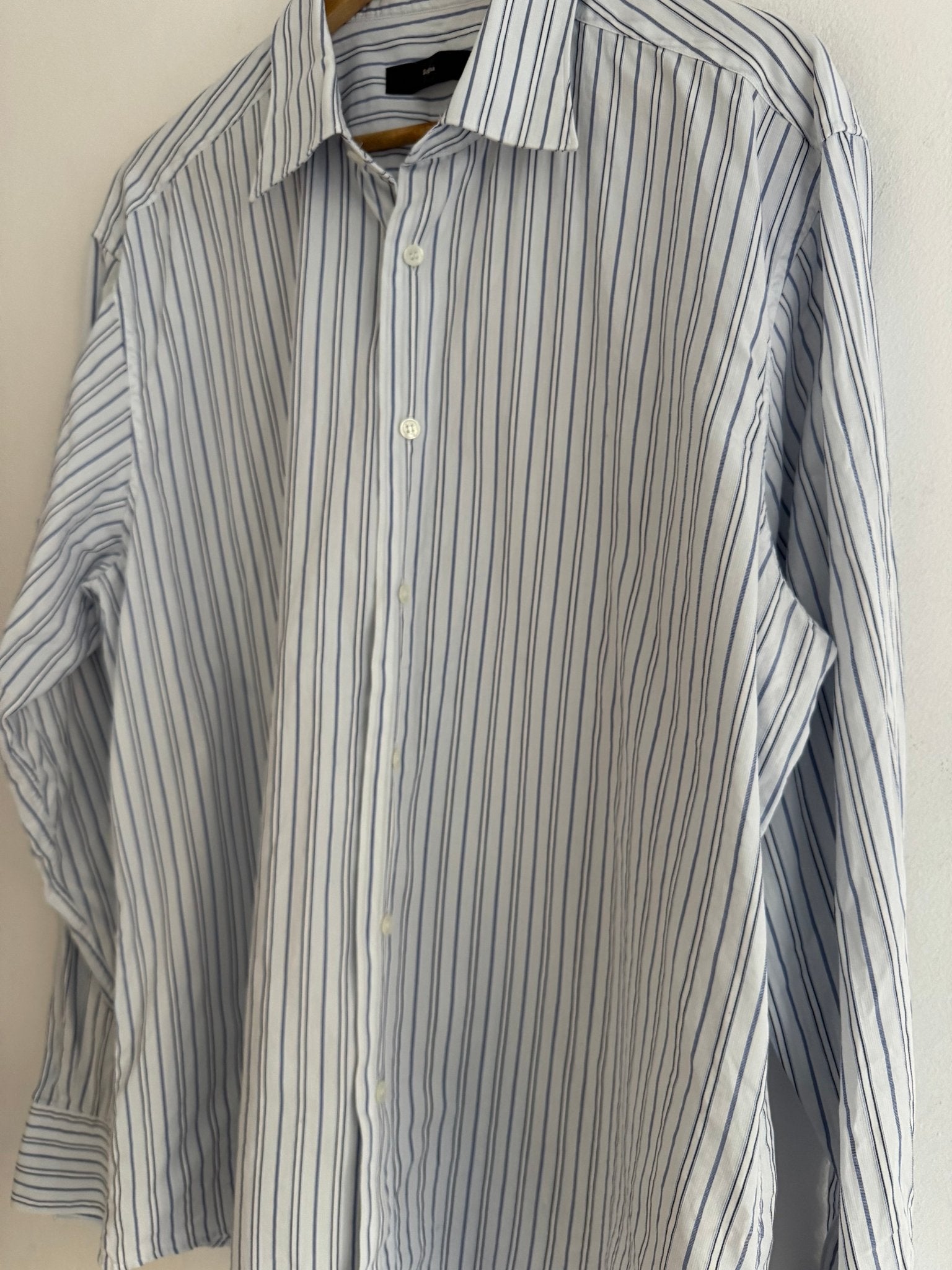 👔 Cămașă Vintage Zegna Albă cu Dungi – Mărime XL - anbracaminte