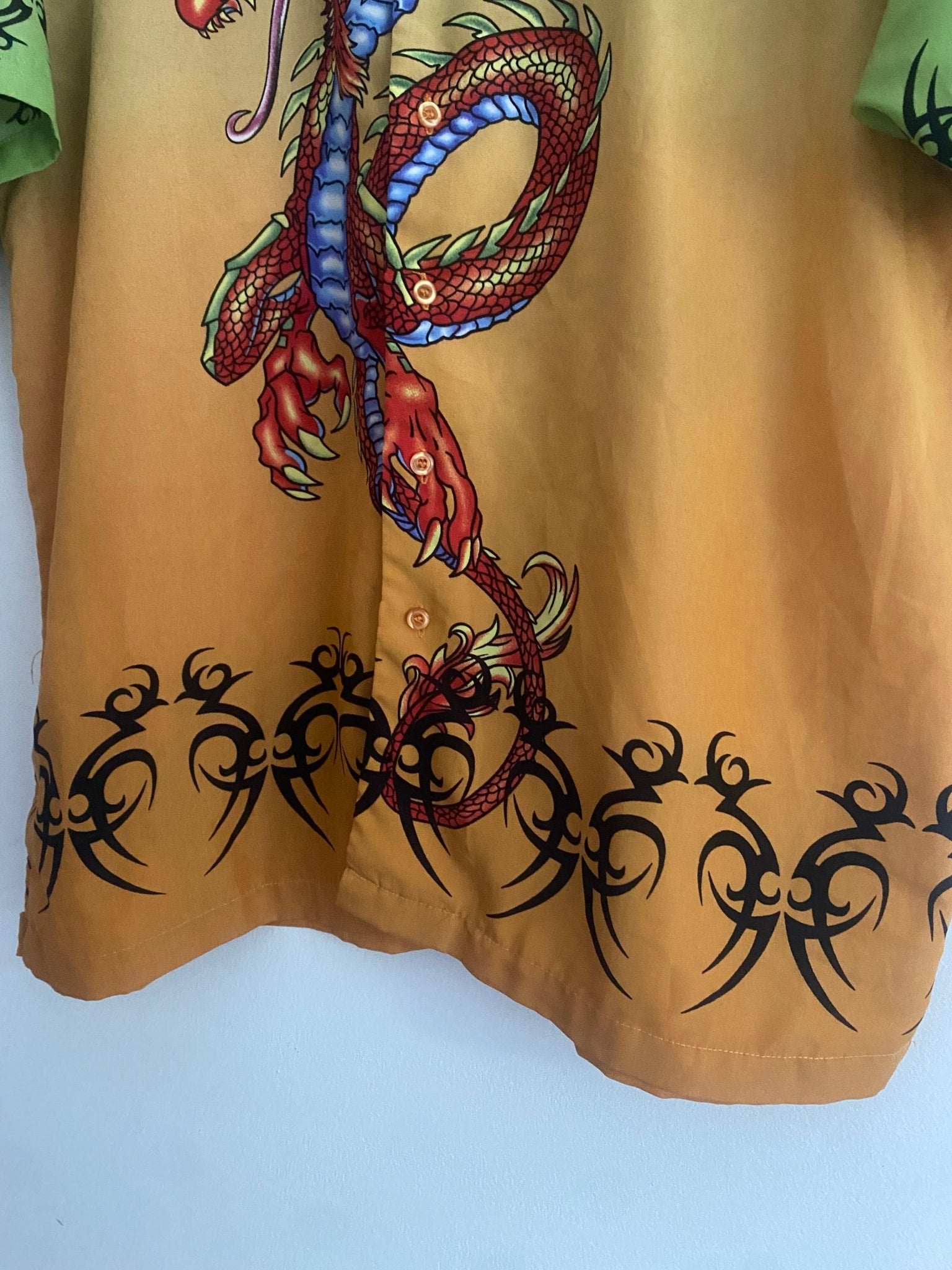 🐉 Cămașă Y2K Dragon Printed – Mărime L - anbracaminte