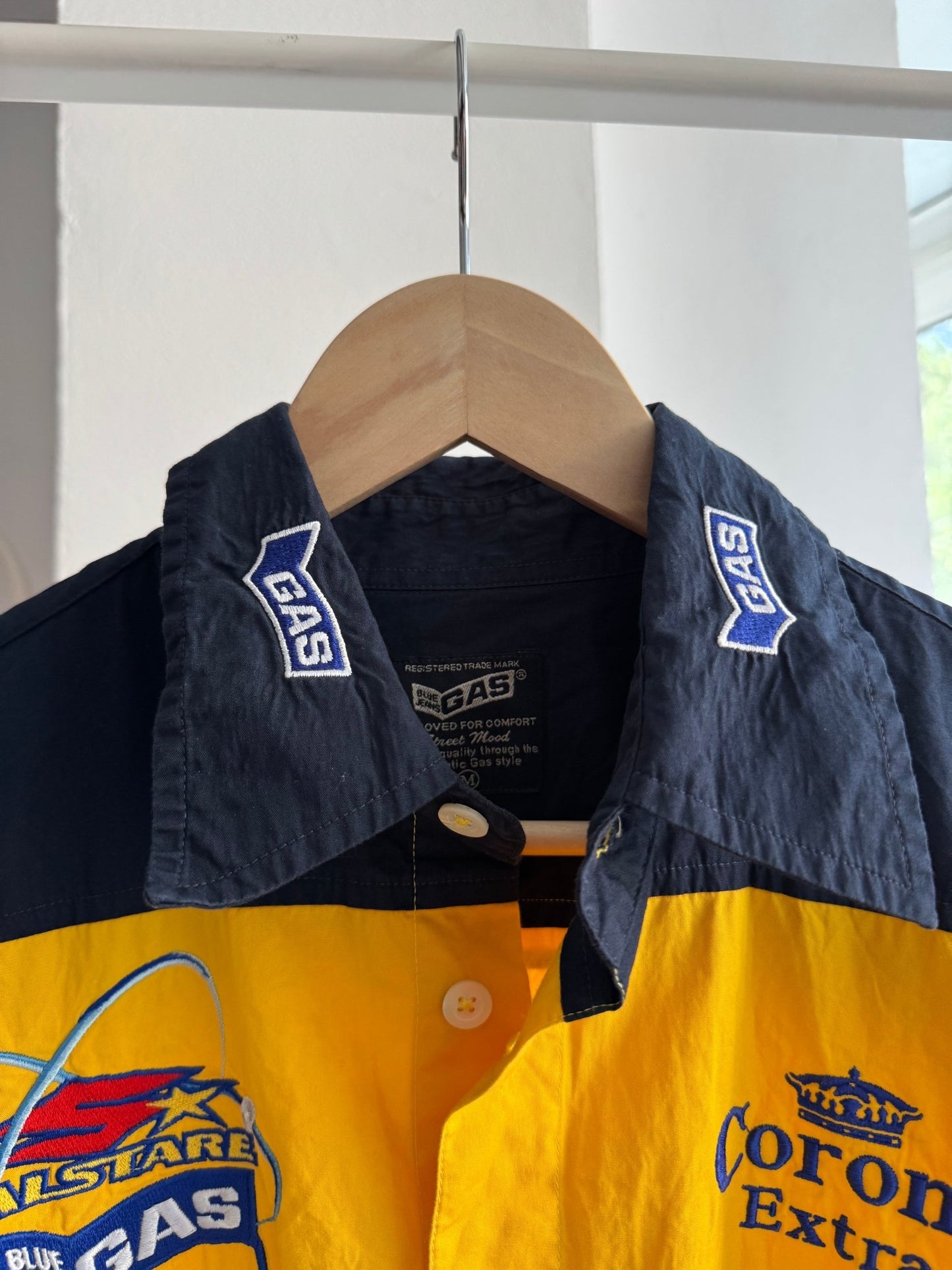 🍺 Cămașă Y2K Gas Jeans Corona x Suzuki Racing – M Bărbați – Made in Italy - anbracaminte