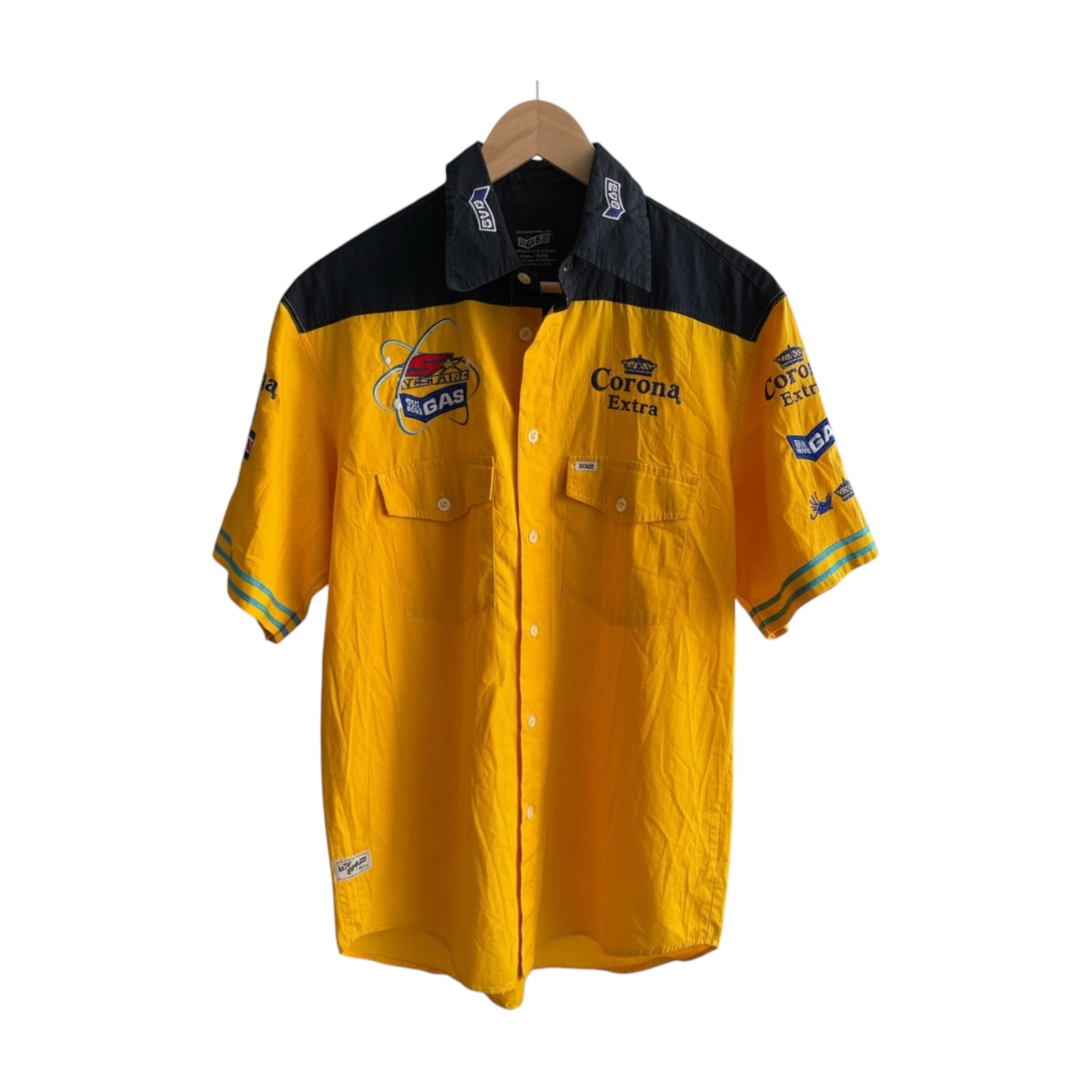 🍺 Cămașă Y2K Gas Jeans Corona x Suzuki Racing – M Bărbați – Made in Italy - anbracaminte