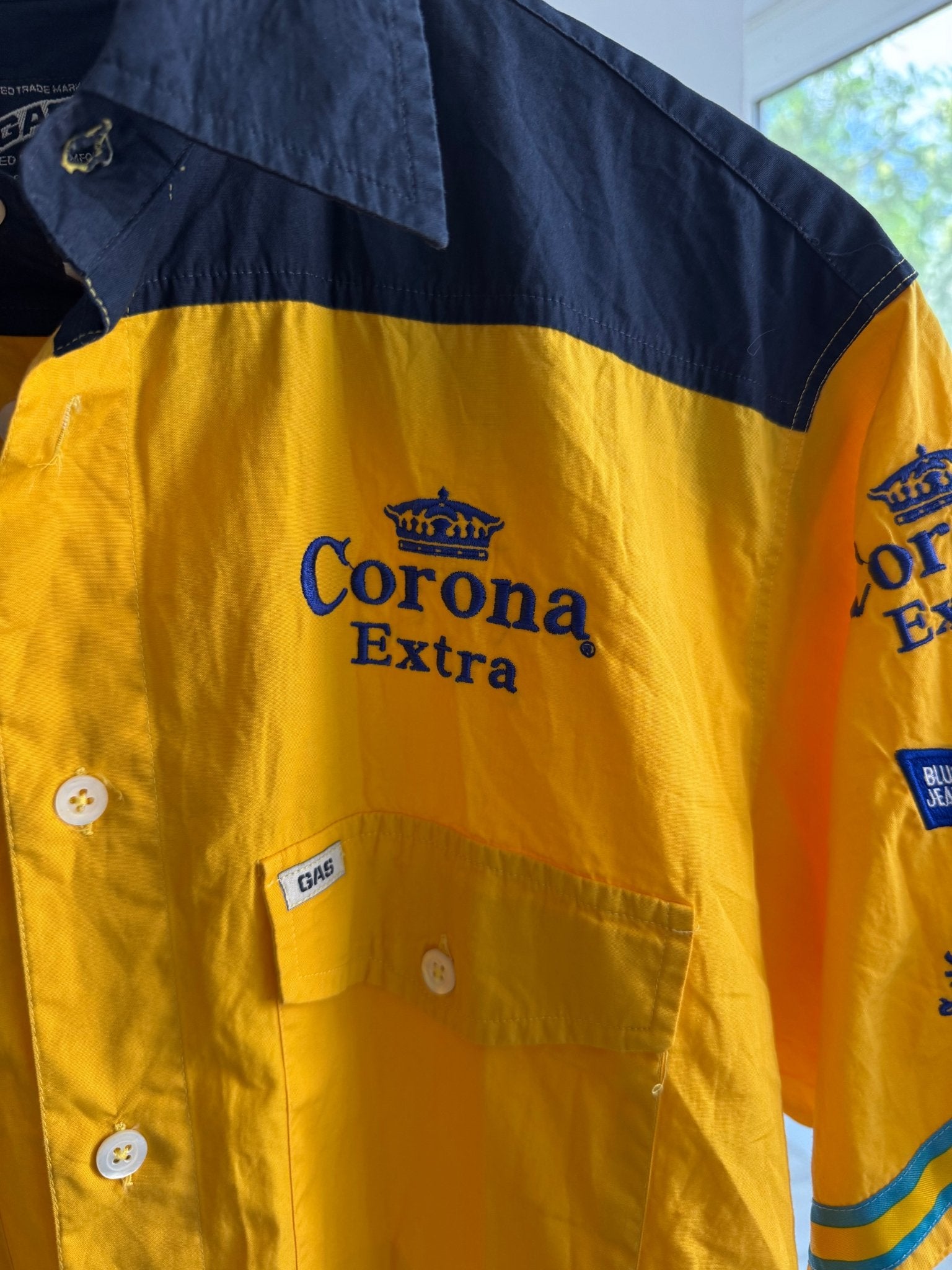 🍺 Cămașă Y2K Gas Jeans Corona x Suzuki Racing – M Bărbați – Made in Italy - anbracaminte
