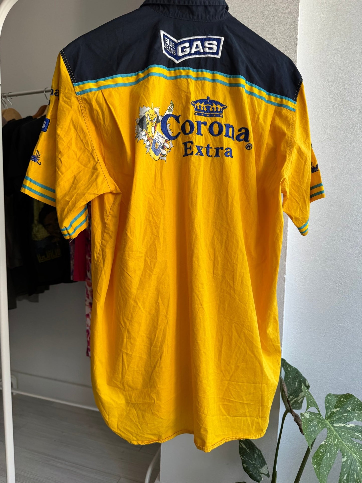 🍺 Cămașă Y2K Gas Jeans Corona x Suzuki Racing – M Bărbați – Made in Italy - anbracaminte