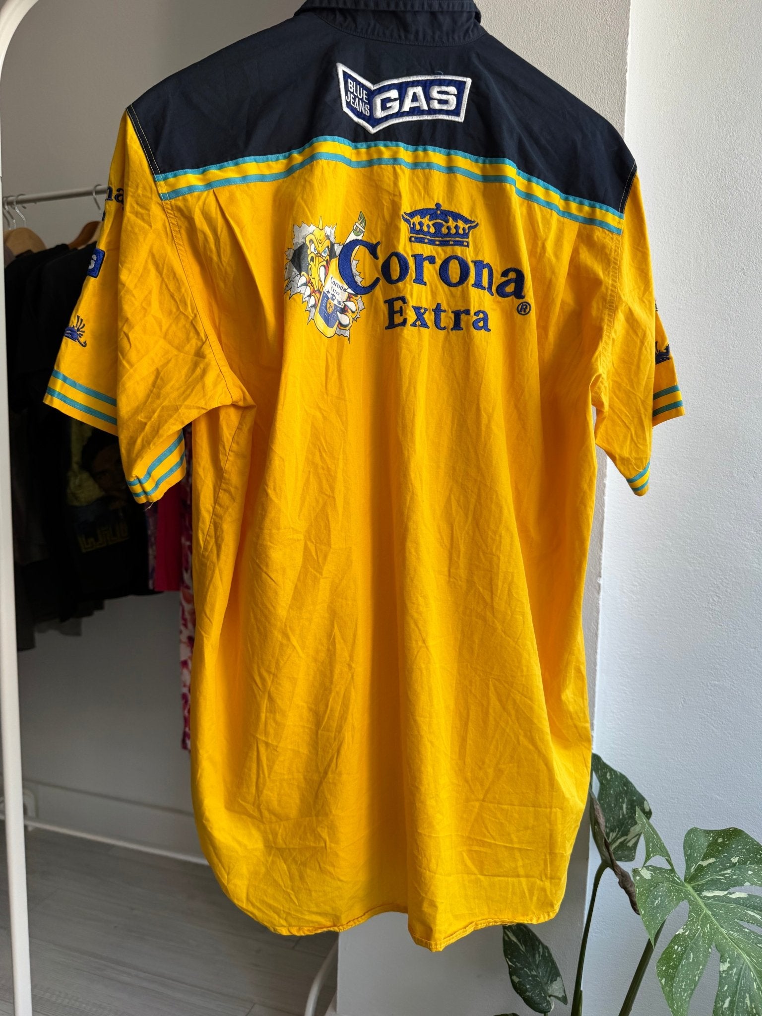 🍺 Cămașă Y2K Gas Jeans Corona x Suzuki Racing – M Bărbați – Made in Italy - anbracaminte