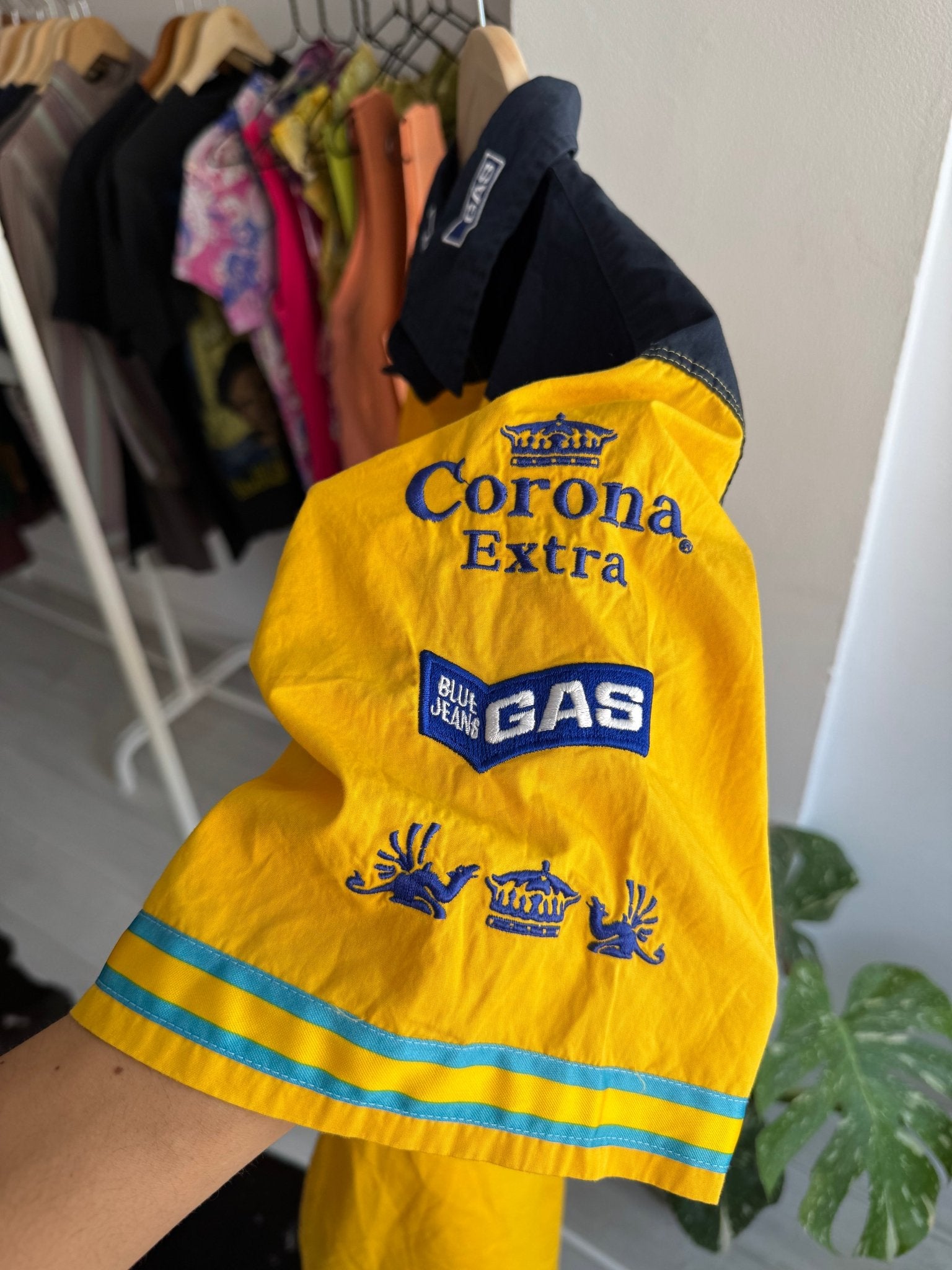 🍺 Cămașă Y2K Gas Jeans Corona x Suzuki Racing – M Bărbați – Made in Italy - anbracaminte