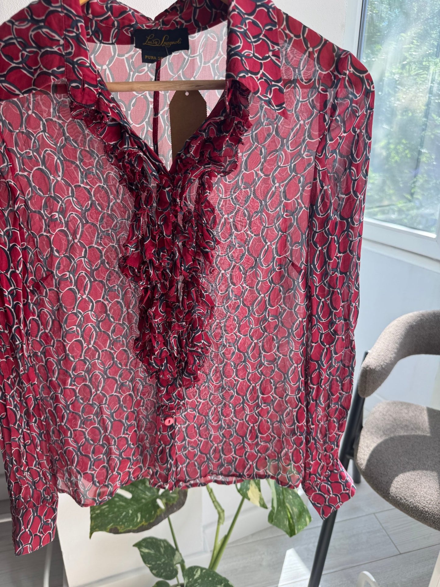 👔 Cămașă Y2K Luisa Spagnoli din Mătase cu Print – IT 42 (S/M Damă) - anbracaminte