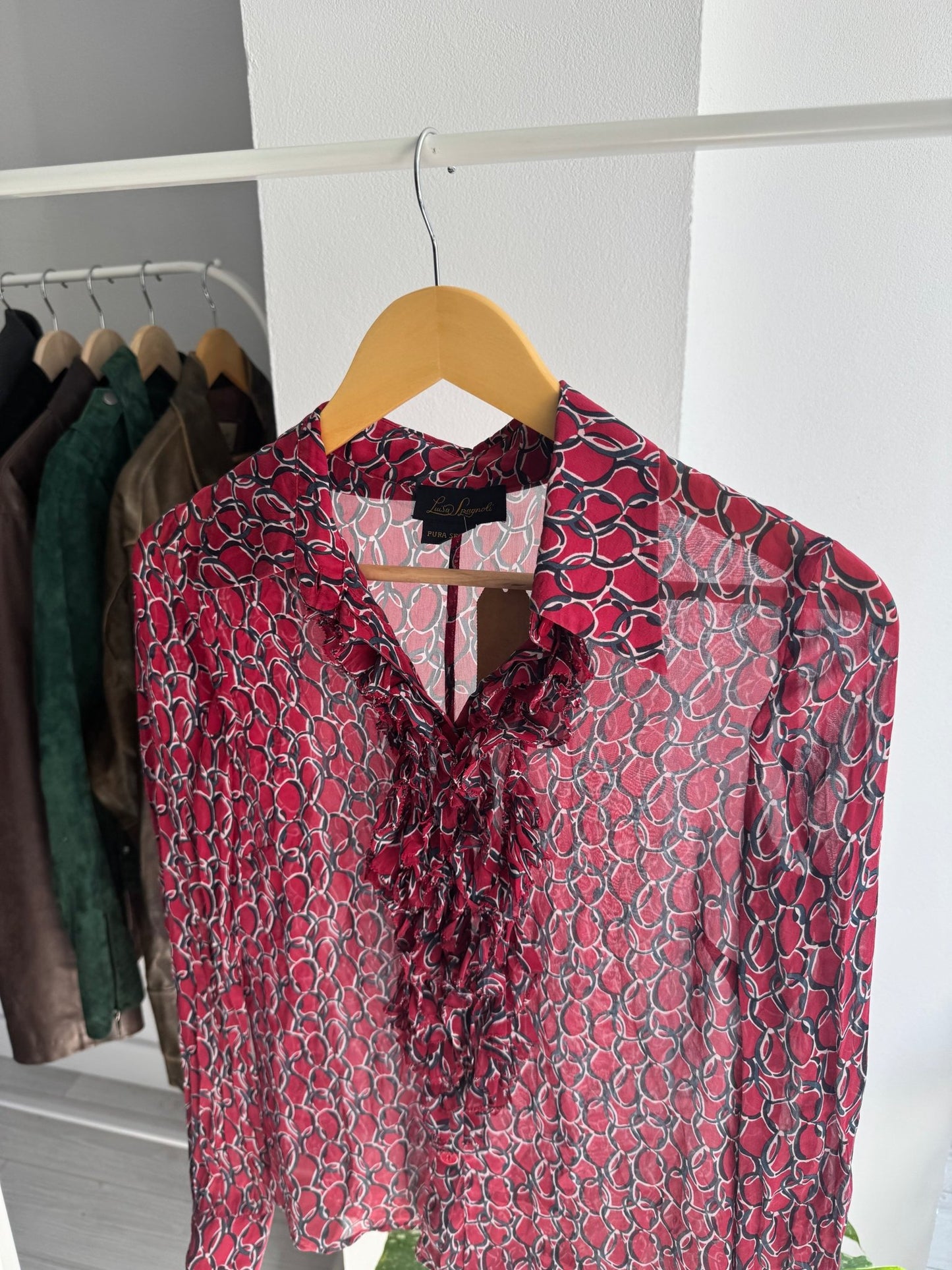 👔 Cămașă Y2K Luisa Spagnoli din Mătase cu Print – IT 42 (S/M Damă) - anbracaminte