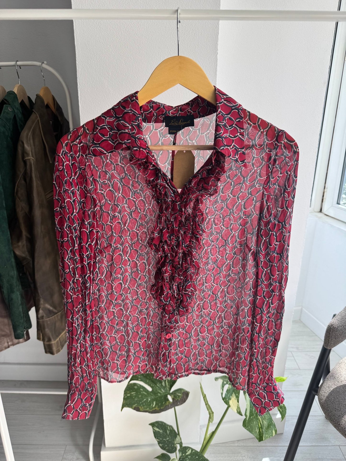 👔 Cămașă Y2K Luisa Spagnoli din Mătase cu Print – IT 42 (S/M Damă) - anbracaminte