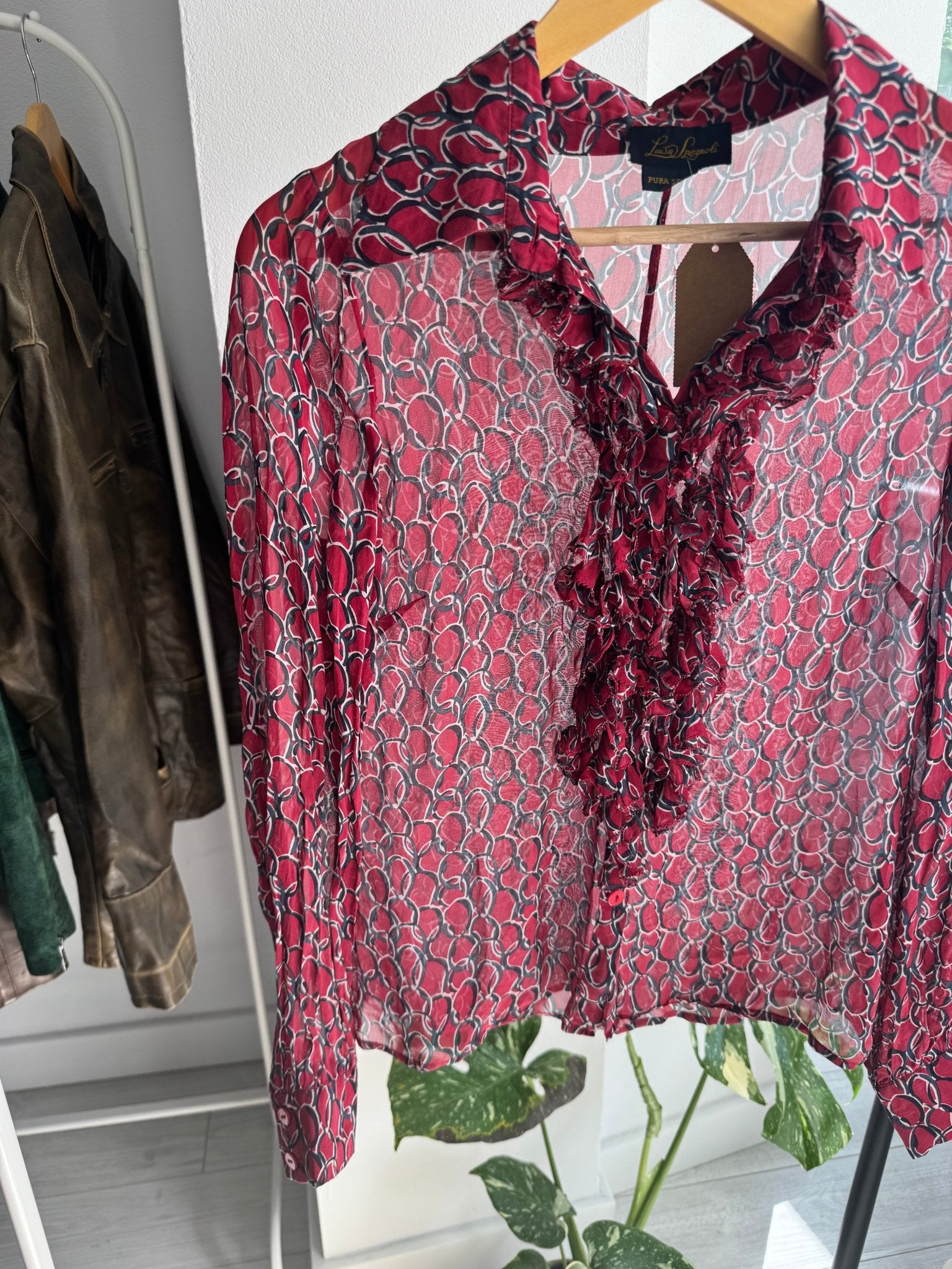 👔 Cămașă Y2K Luisa Spagnoli din Mătase cu Print – IT 42 (S/M Damă) - anbracaminte