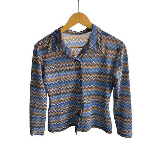 ✨ Cămașă Y2K Mesh cu Zig Zag Pattern – S Damă – Made in Italy - anbracaminte