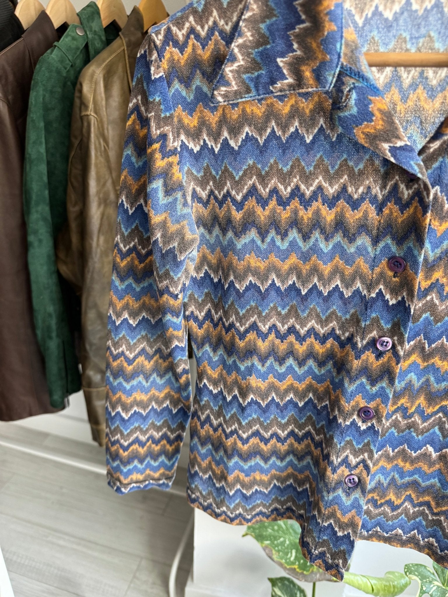✨ Cămașă Y2K Mesh cu Zig Zag Pattern – S Damă – Made in Italy - anbracaminte