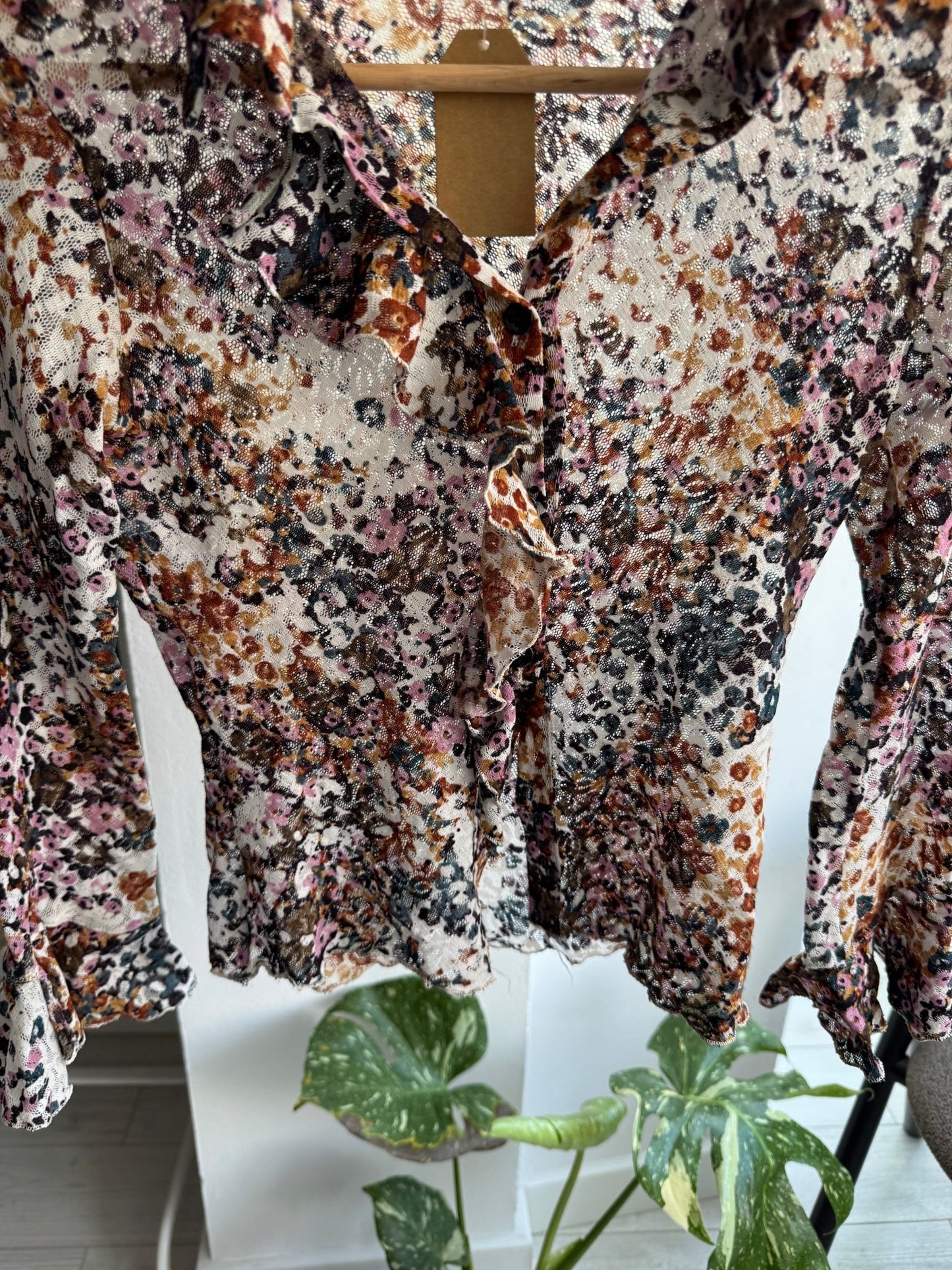 ✨ Cămașă Y2K Mesh Printed – S Damă – Made in Italy - anbracaminte