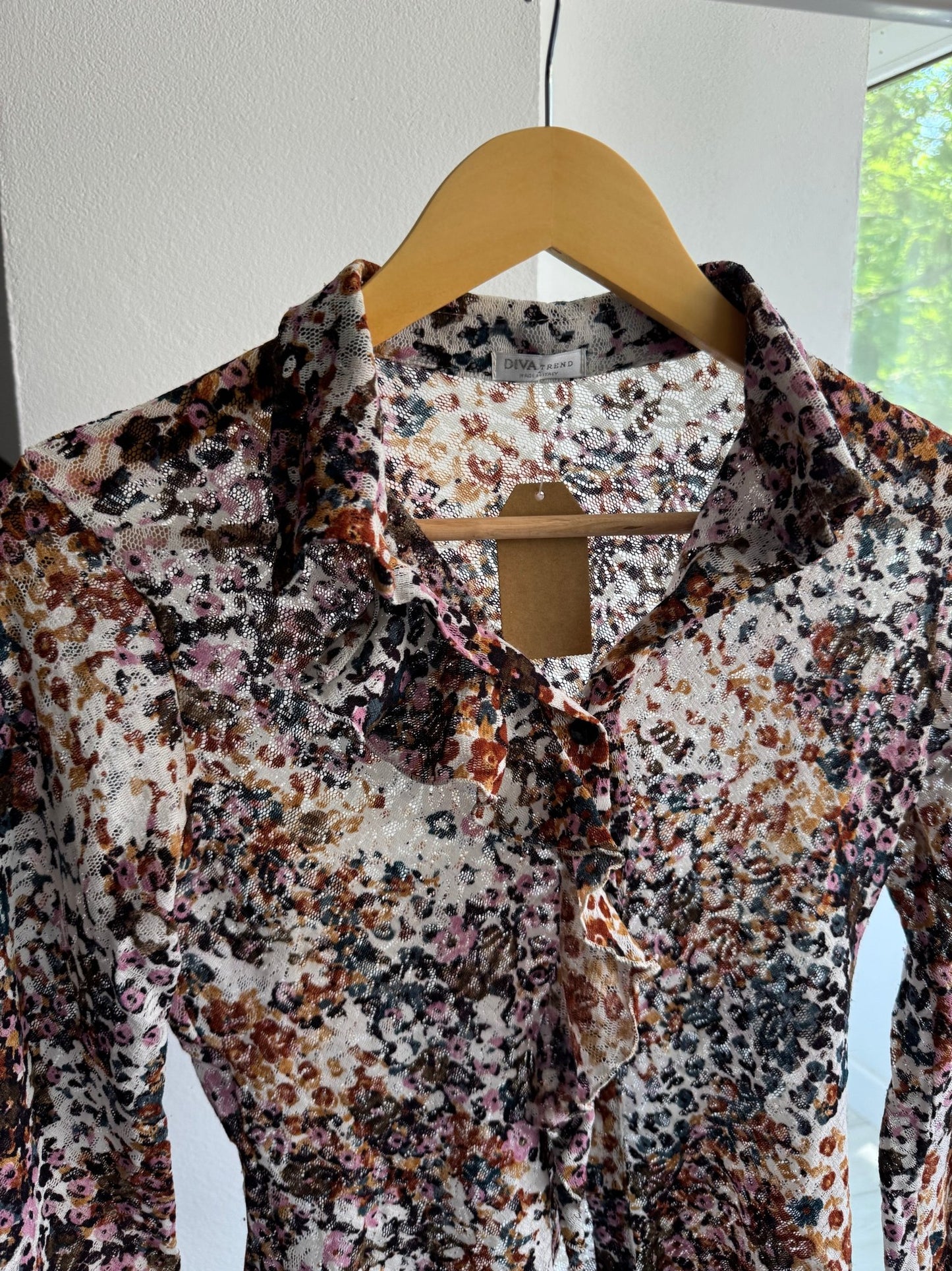 ✨ Cămașă Y2K Mesh Printed – S Damă – Made in Italy - anbracaminte