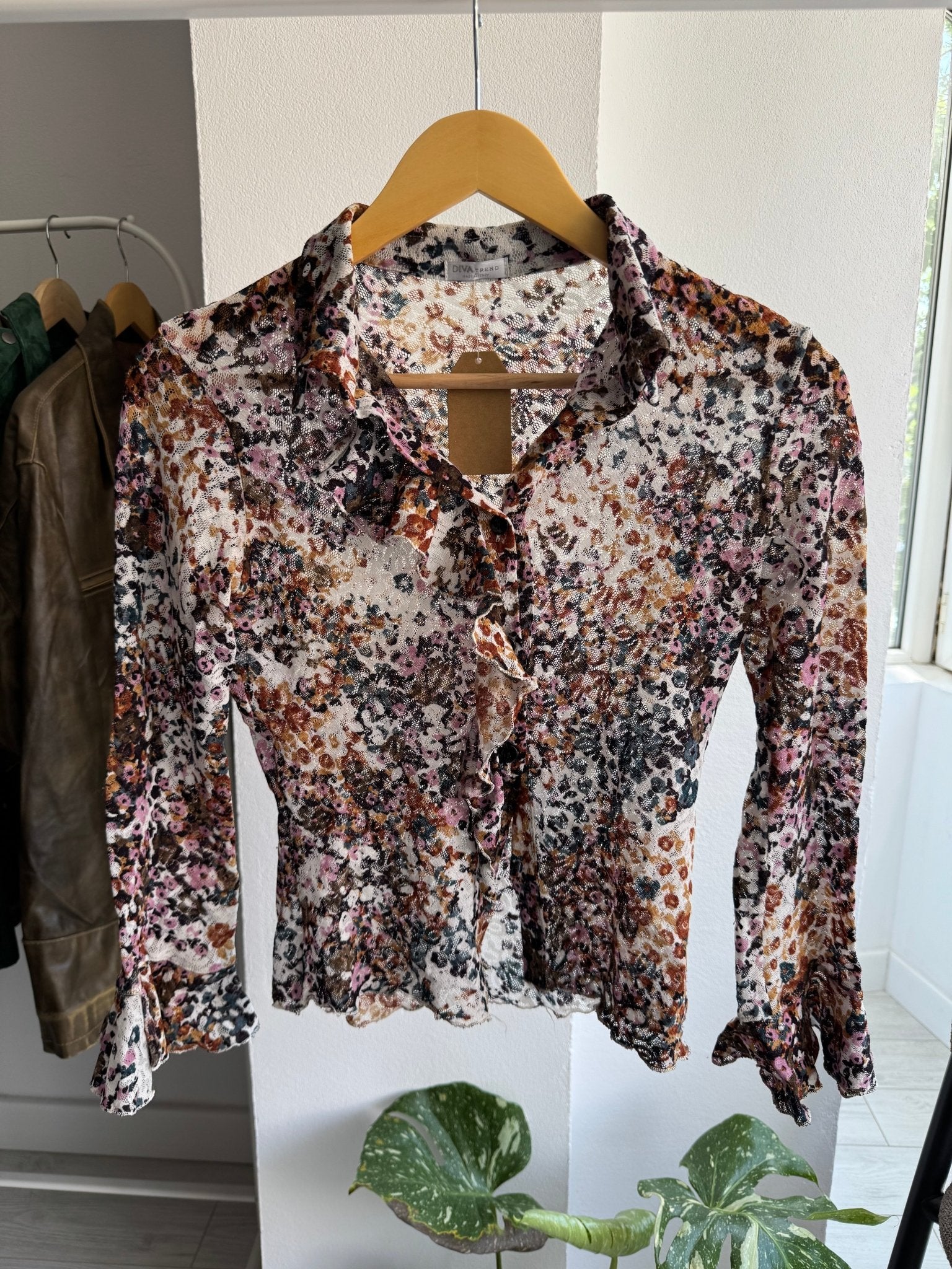 ✨ Cămașă Y2K Mesh Printed – S Damă – Made in Italy - anbracaminte