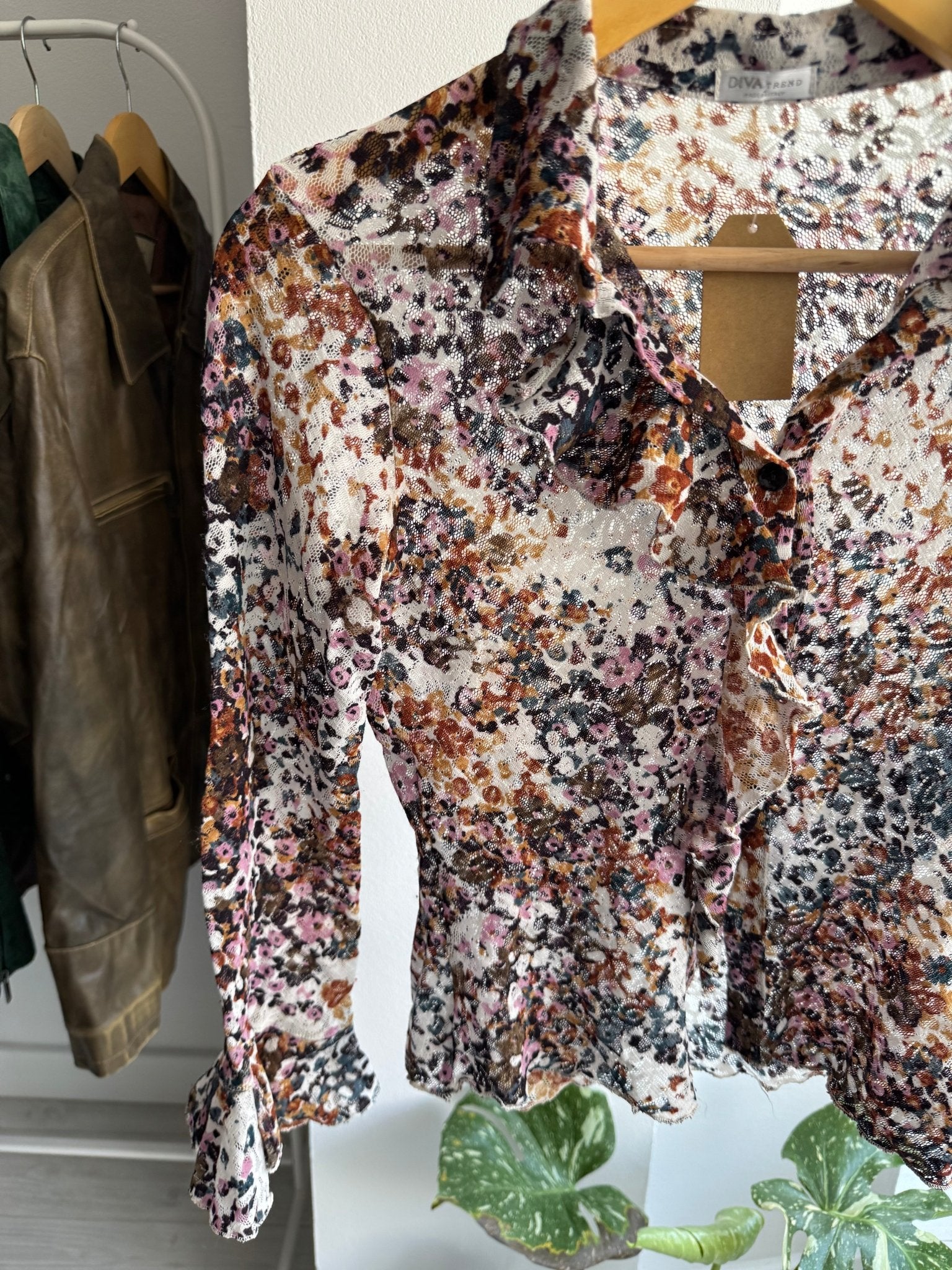 ✨ Cămașă Y2K Mesh Printed – S Damă – Made in Italy - anbracaminte