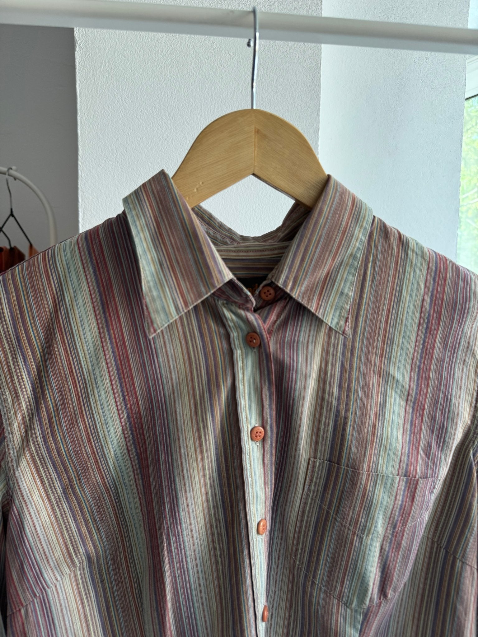 ☀️ Cămașă Y2K Timberland Women’s Vertical Striped Shirt – L Damă – Made in Portugal - anbracaminte
