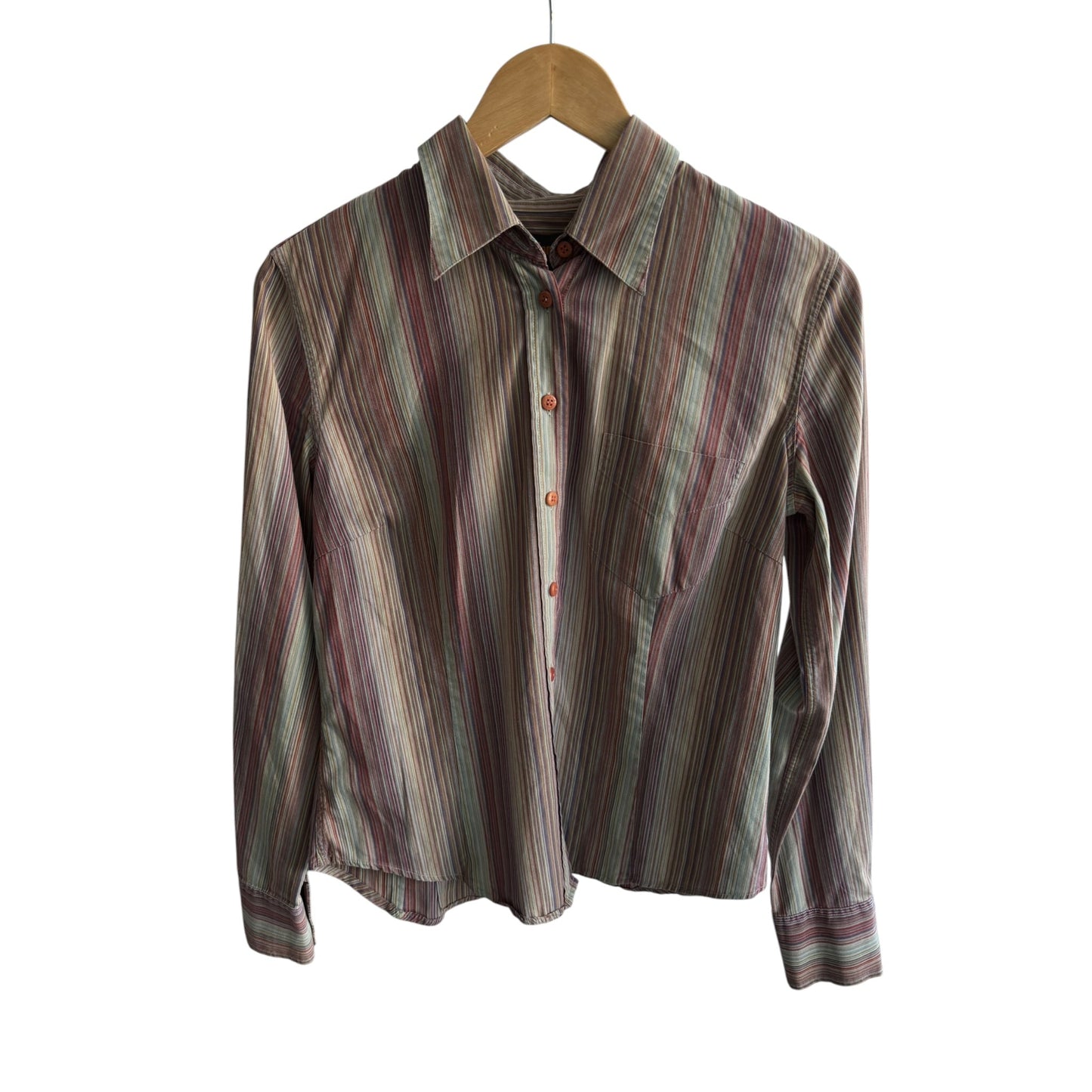 ☀️ Cămașă Y2K Timberland Women’s Vertical Striped Shirt – L Damă – Made in Portugal - anbracaminte