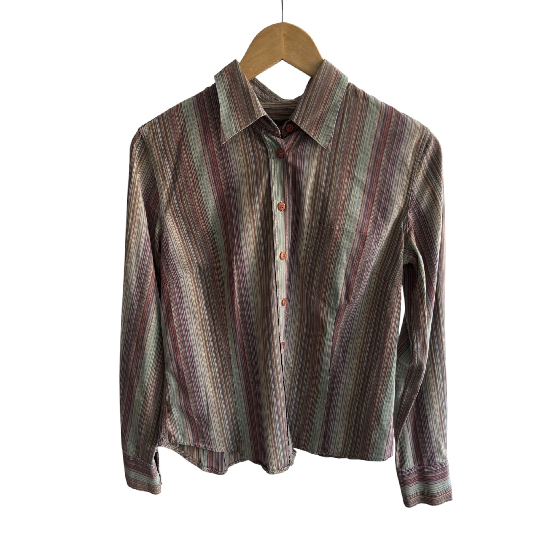 ☀️ Cămașă Y2K Timberland Women’s Vertical Striped Shirt – L Damă – Made in Portugal - anbracaminte