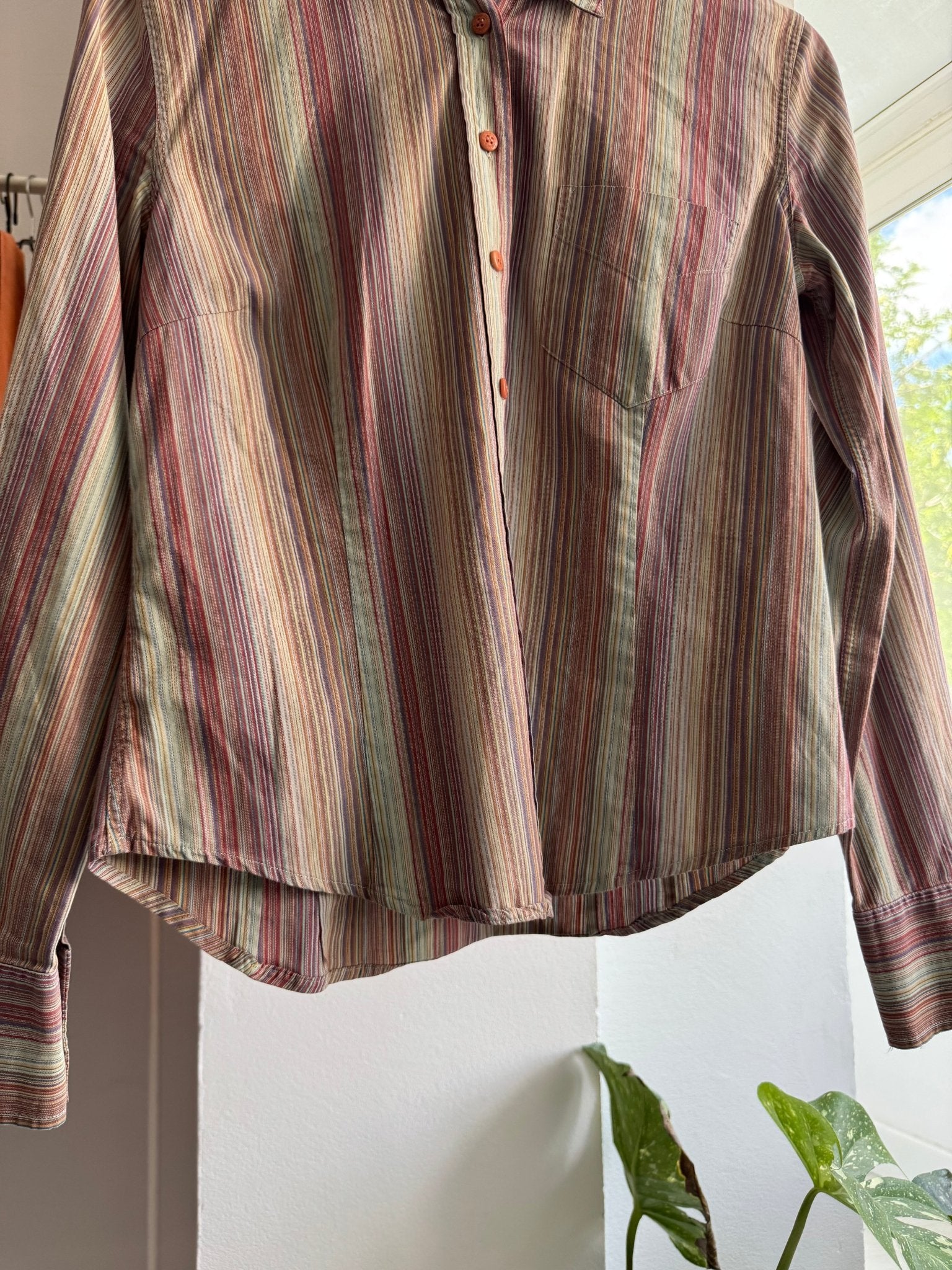 ☀️ Cămașă Y2K Timberland Women’s Vertical Striped Shirt – L Damă – Made in Portugal - anbracaminte