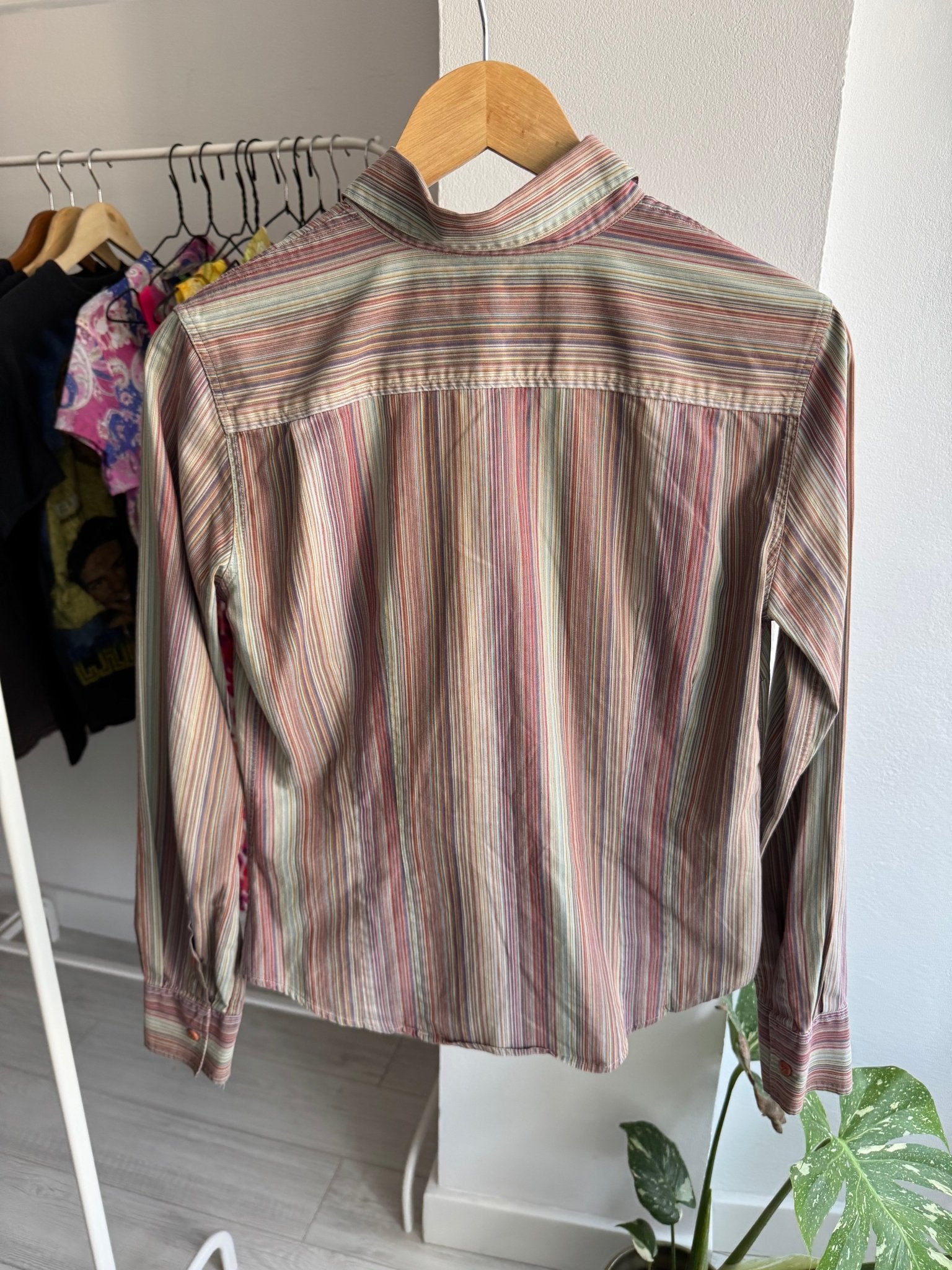 ☀️ Cămașă Y2K Timberland Women’s Vertical Striped Shirt – L Damă – Made in Portugal - anbracaminte