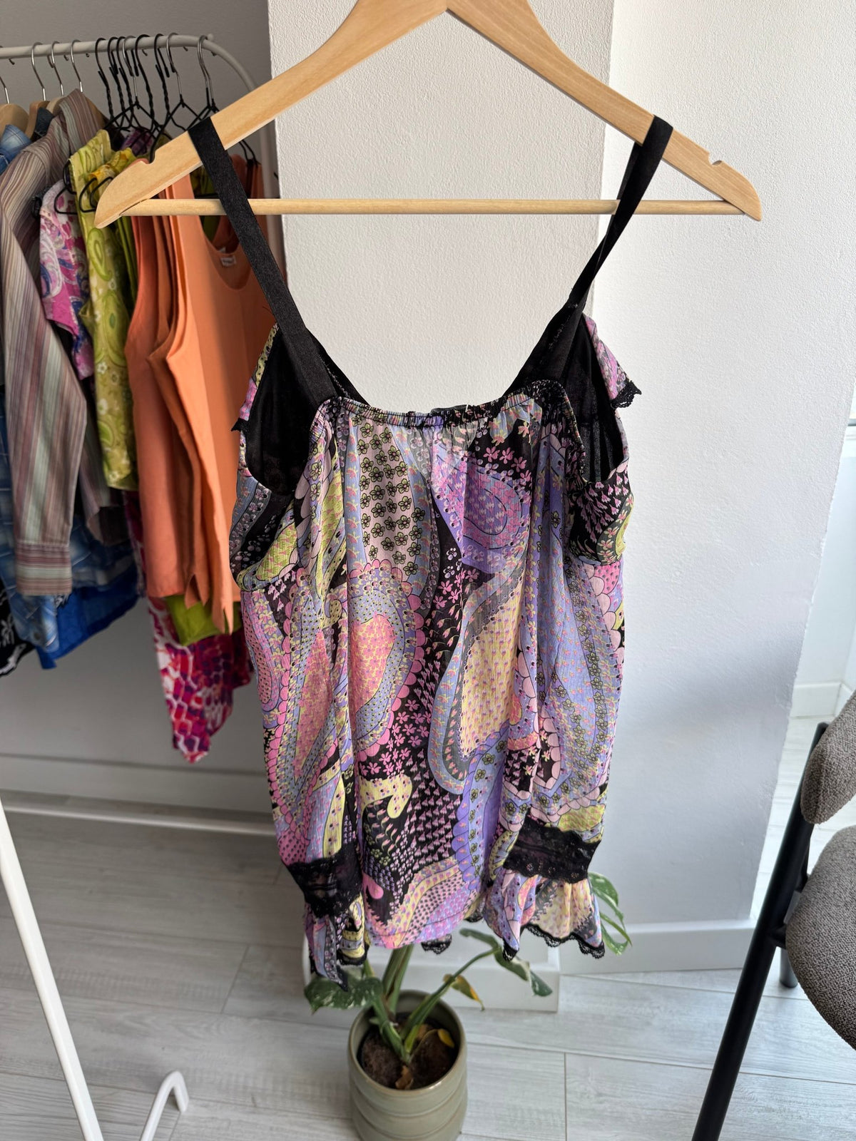 ✨ Cami Top Mesh Printed Y2K – L Damă - anbracaminte
