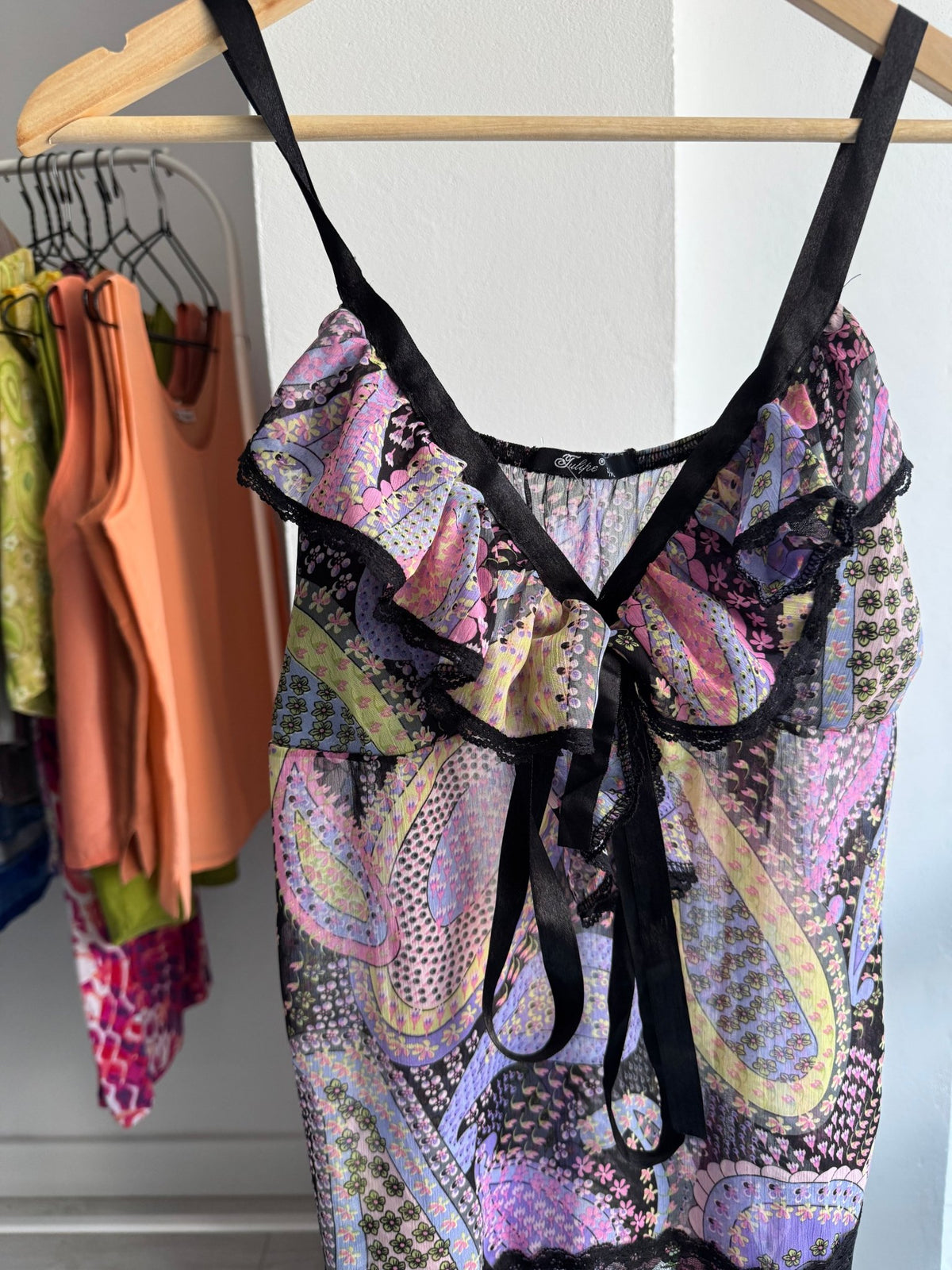 ✨ Cami Top Mesh Printed Y2K – L Damă - anbracaminte