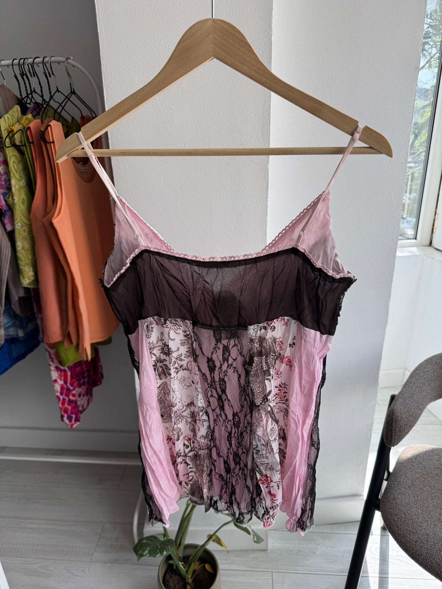 ✨ Cami Top Mesh Printed Y2K – M/L Damă - anbracaminte