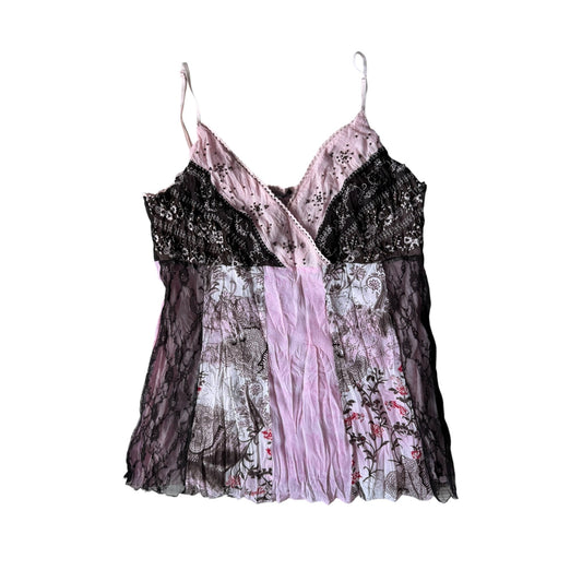 ✨ Cami Top Mesh Printed Y2K – M/L Damă - anbracaminte