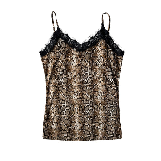 🐍 Cami Top Snakeskin Print Y2K | Stretch – M/L Damă - anbracaminte