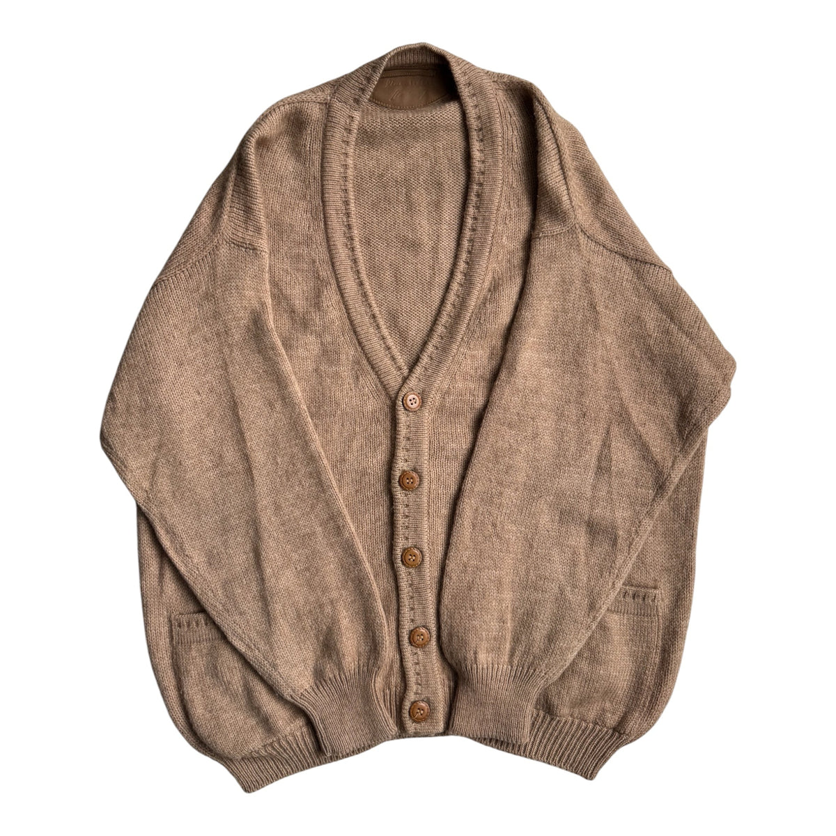 Cardigan Bej Vintage Bărbați | Păr de Cămilă şi Lână | L (50) - anbracaminte