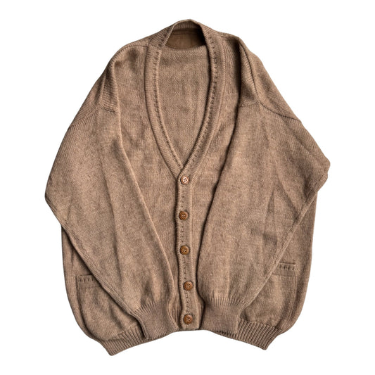 Cardigan Bej Vintage Bărbați | Păr de Cămilă şi Lână | L (50) - anbracaminte